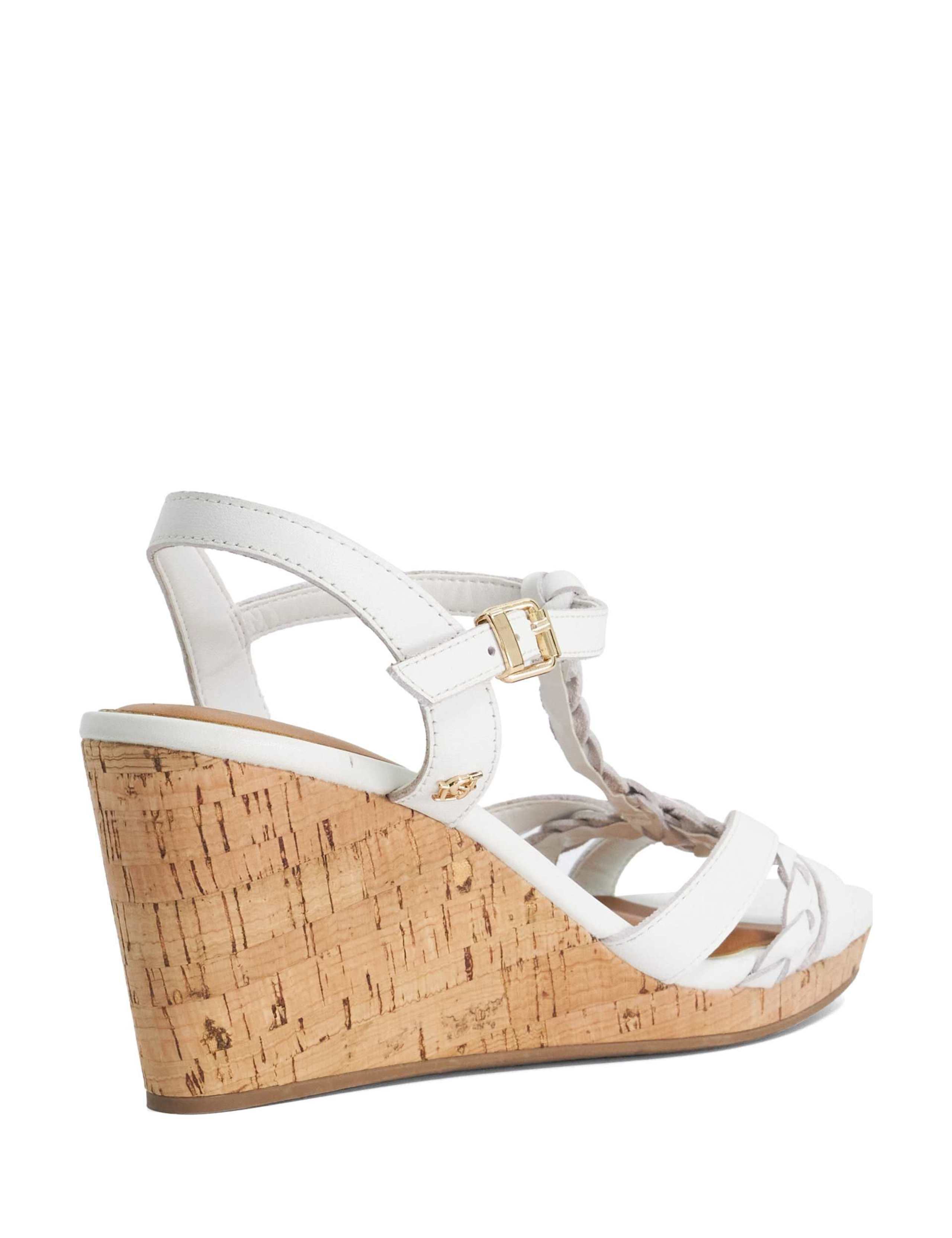 Wide Fit Leather Plait Detail Wedge Sandals 5 of 6