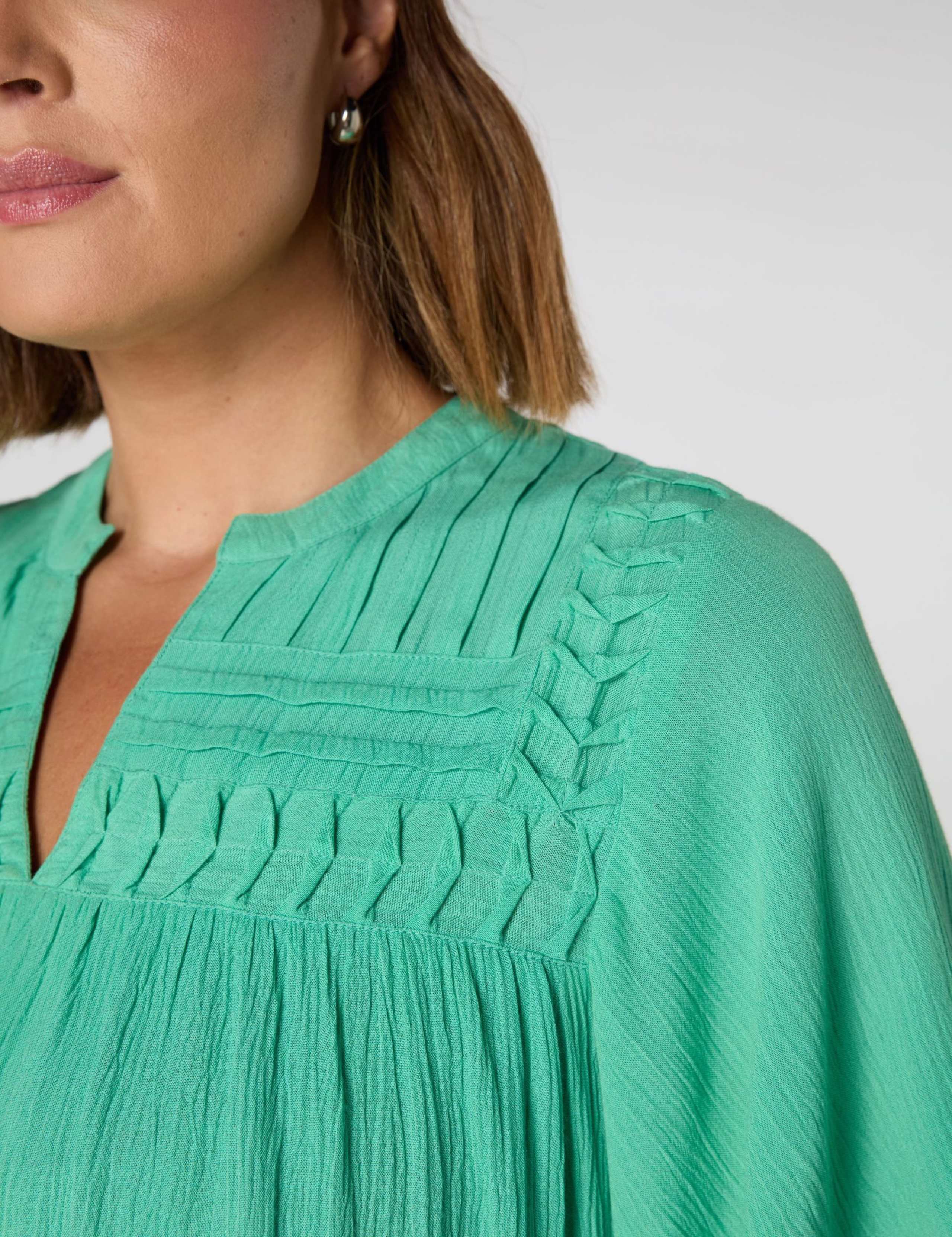 Notch Neck Smocked Top 2 of 3