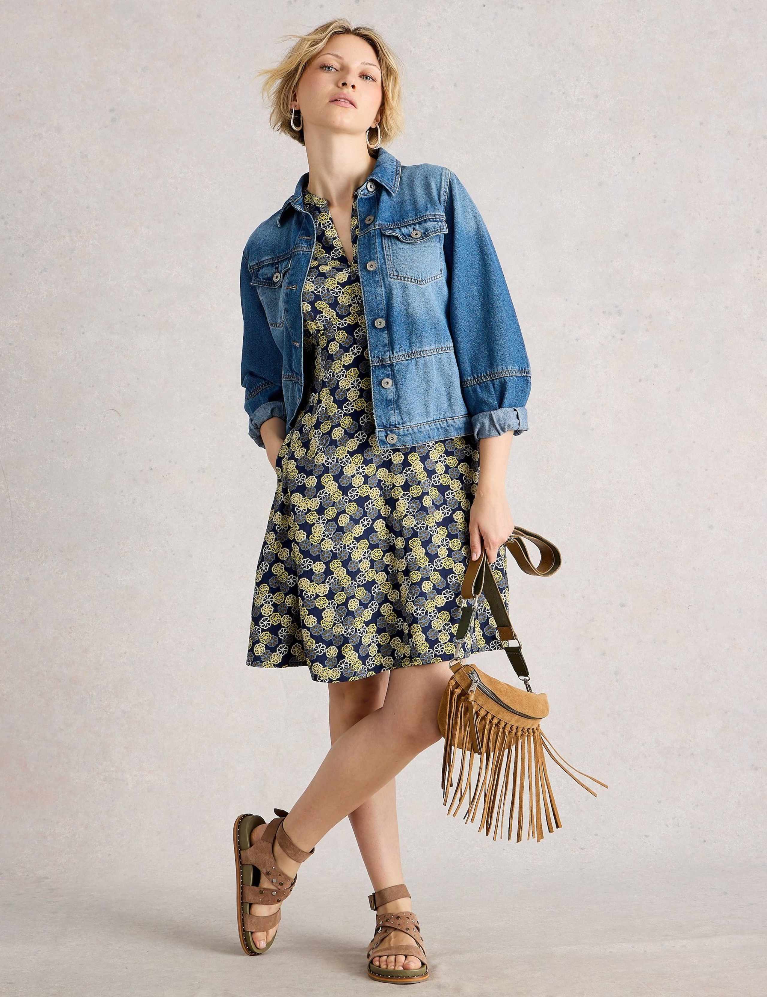 Notch Neck Printed Tea Dress 3 of 6