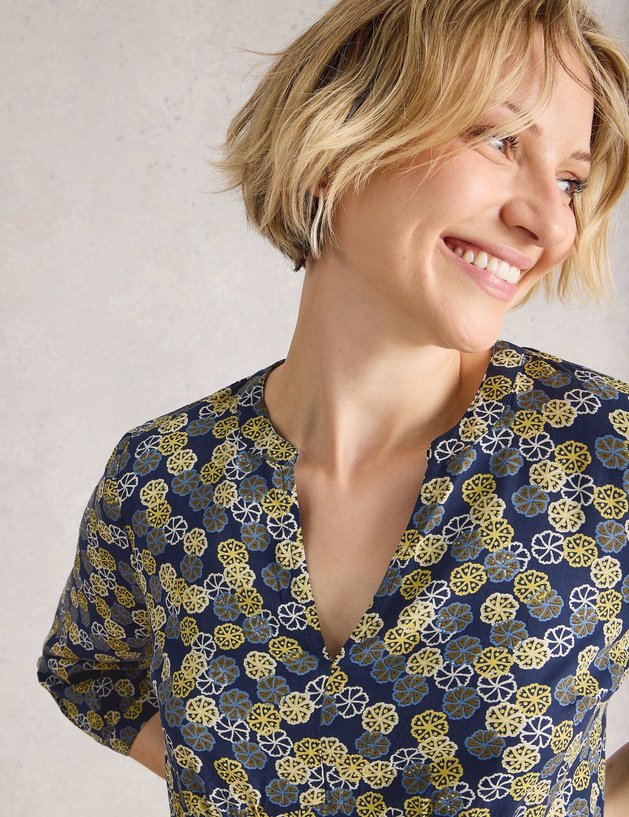 Notch Neck Printed Tea Dress 6 of 6