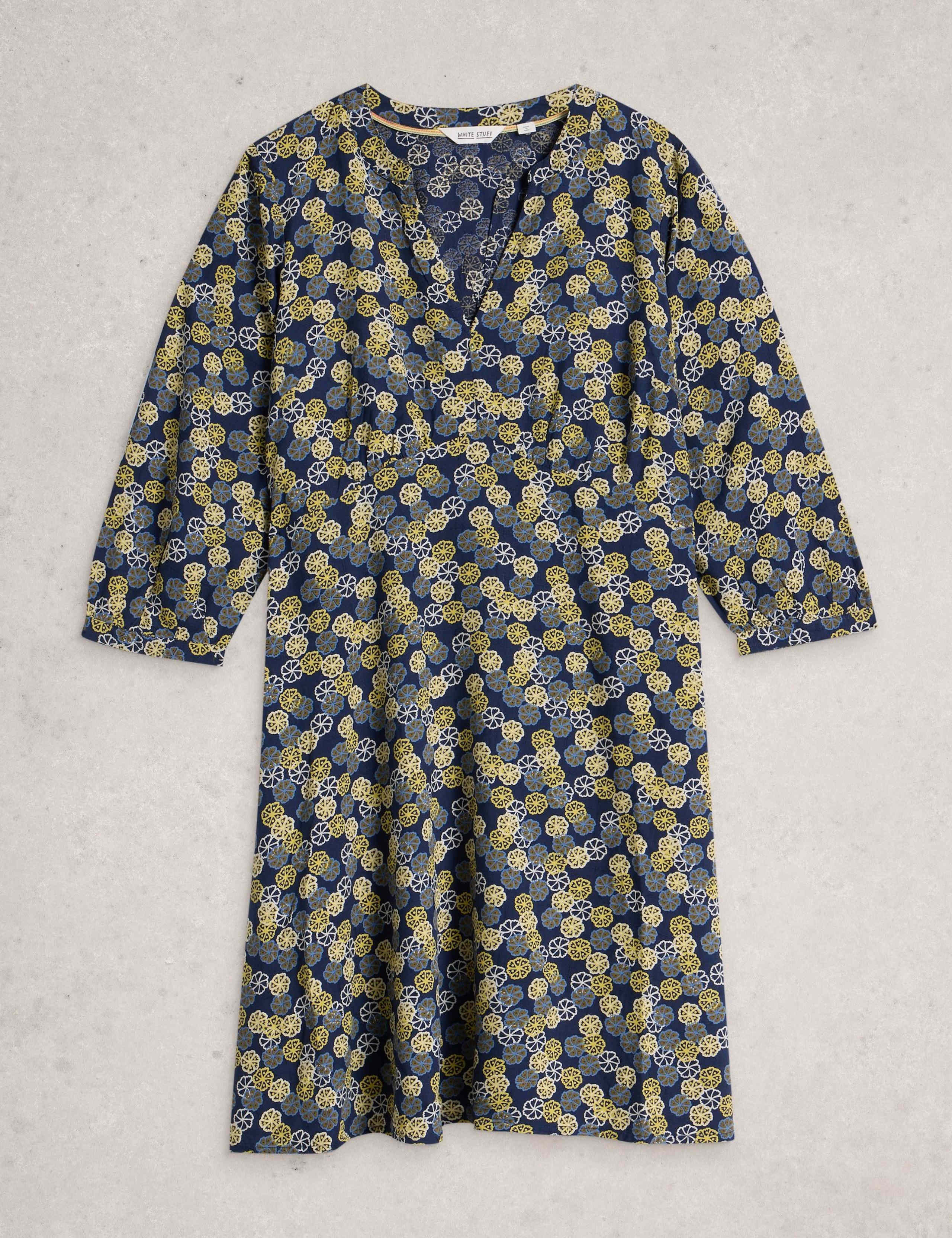Notch Neck Printed Tea Dress 2 of 6