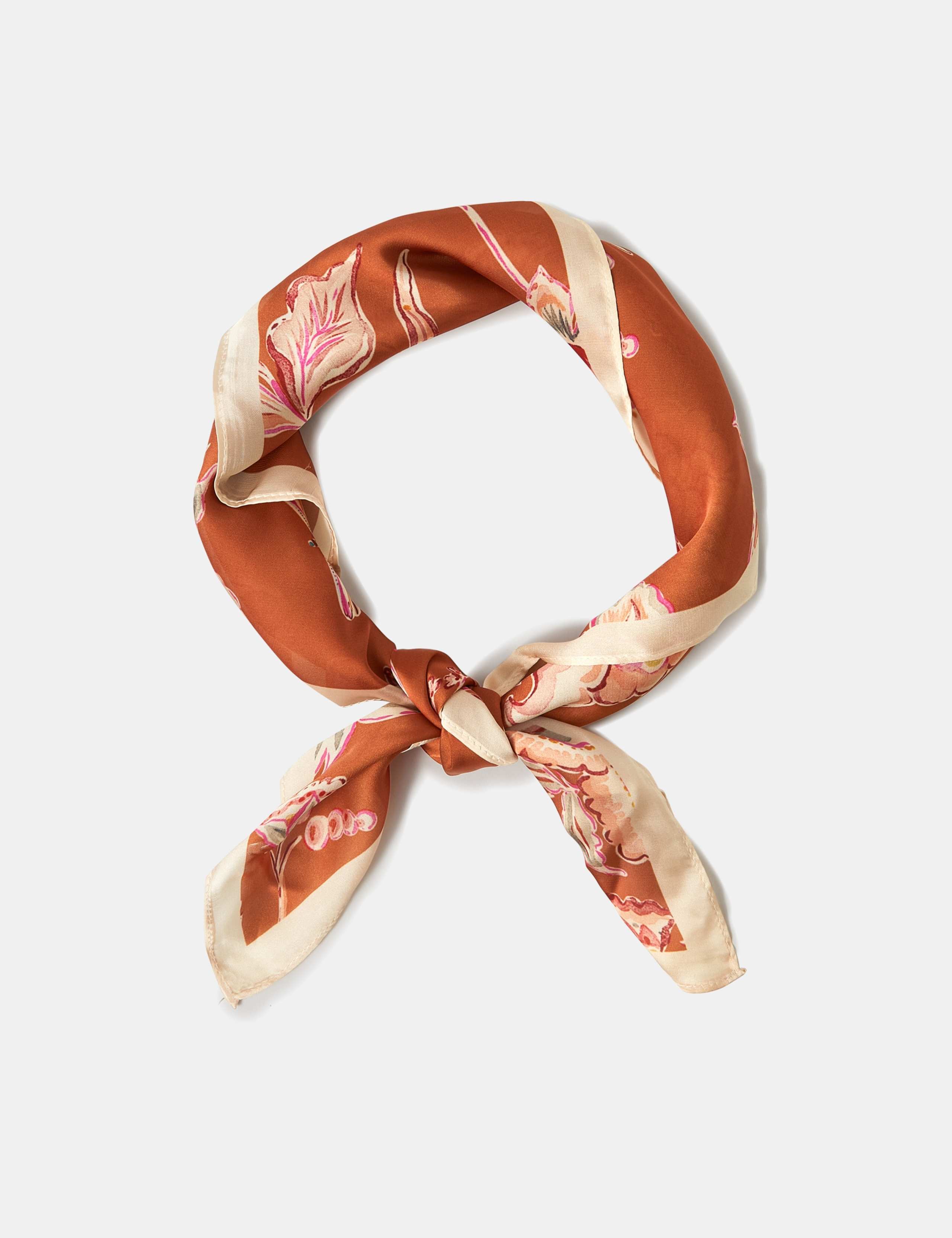 Satin Floral Square Scarf 2 of 3