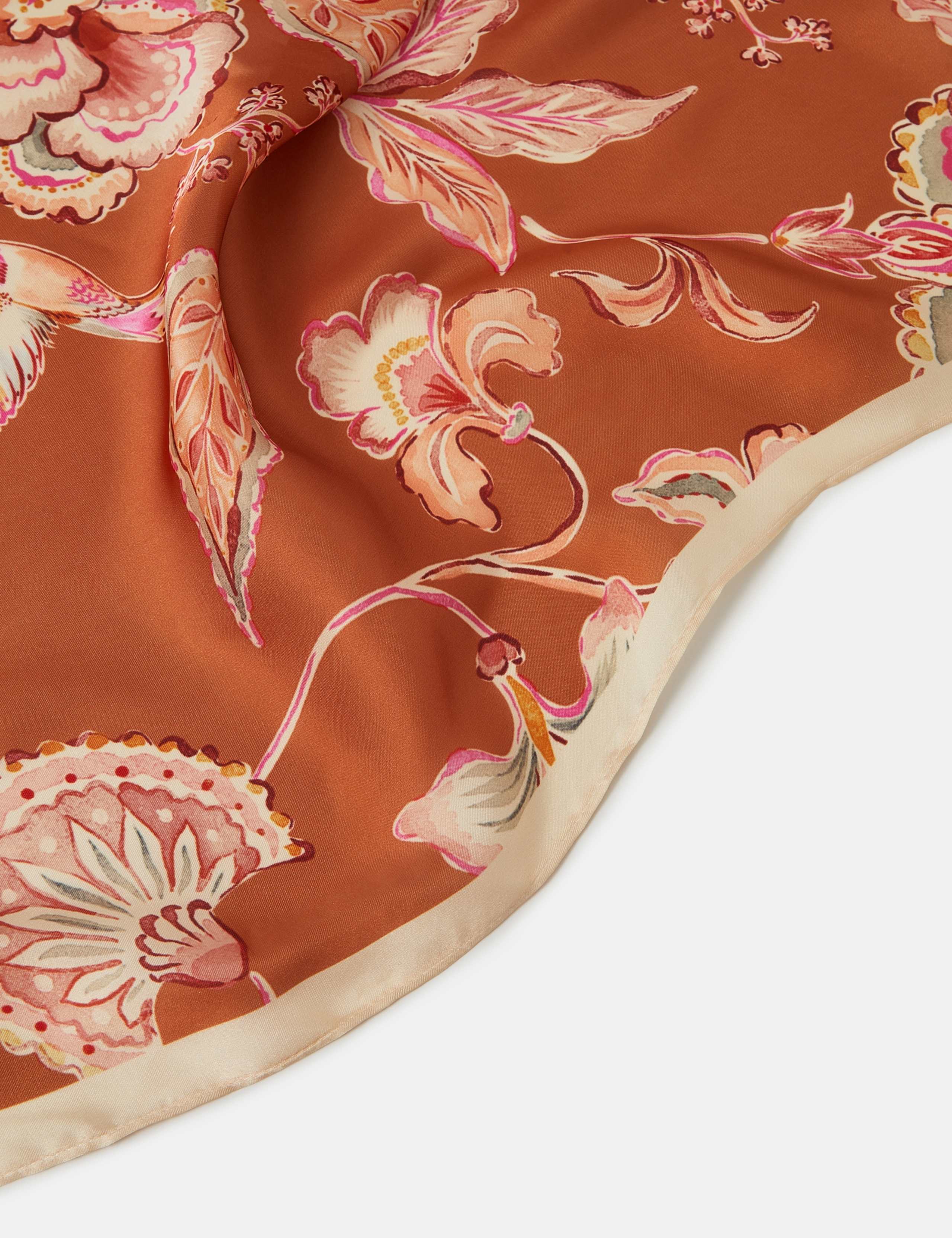 Satin Floral Square Scarf 3 of 3