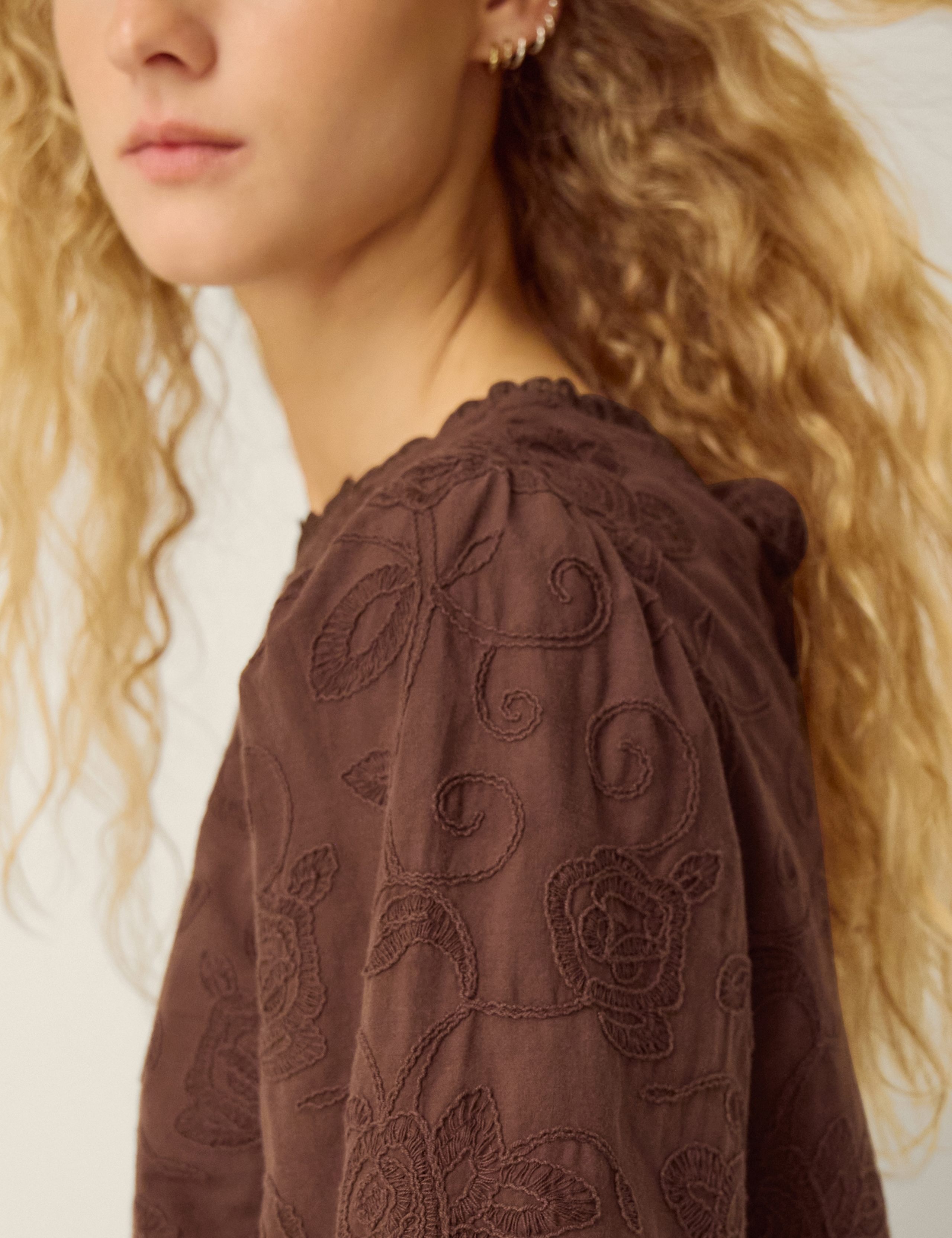 Pure Cotton Embroidered Blouse 3 of 4