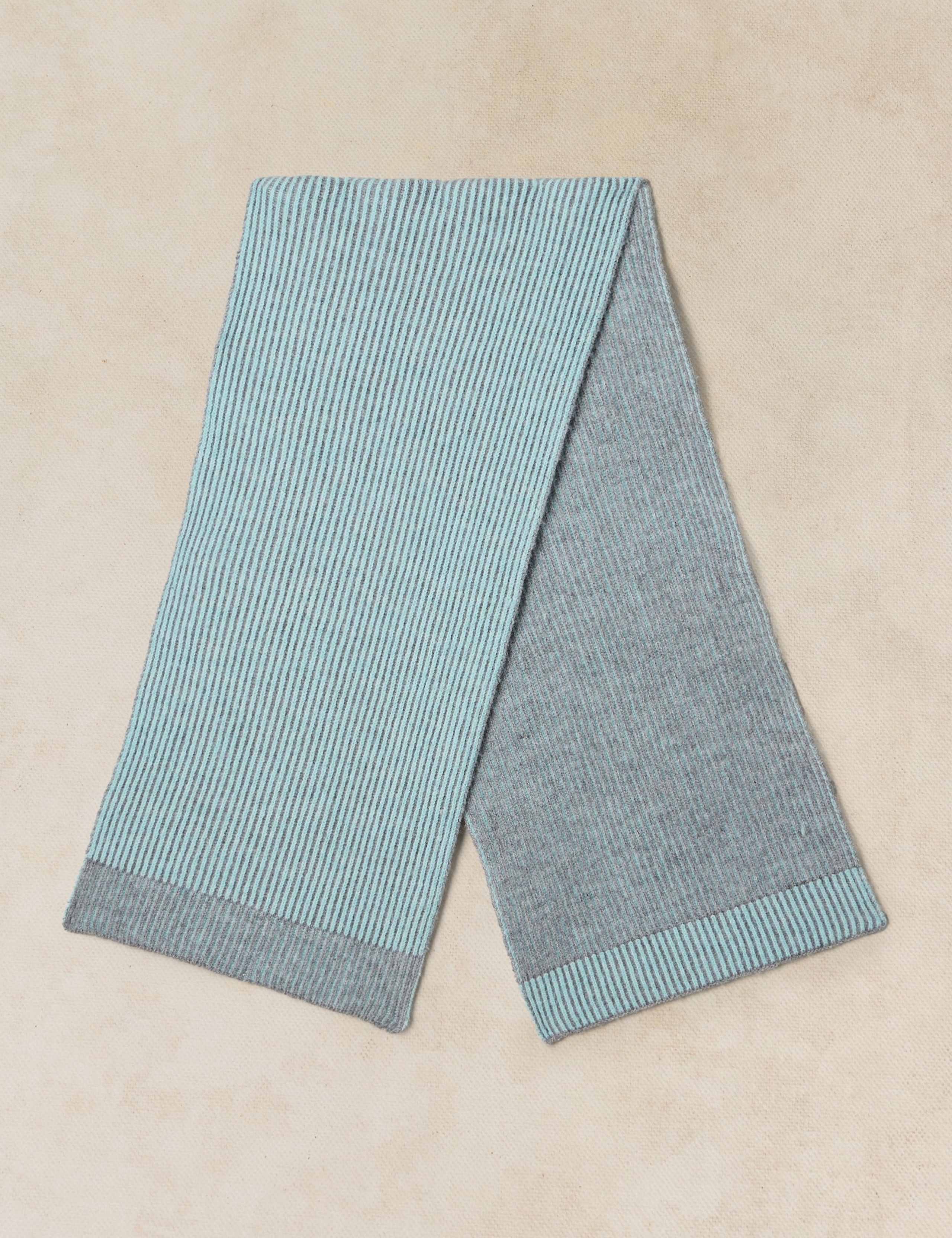 Two Tone Ribbed Knit Scarf 2 of 3