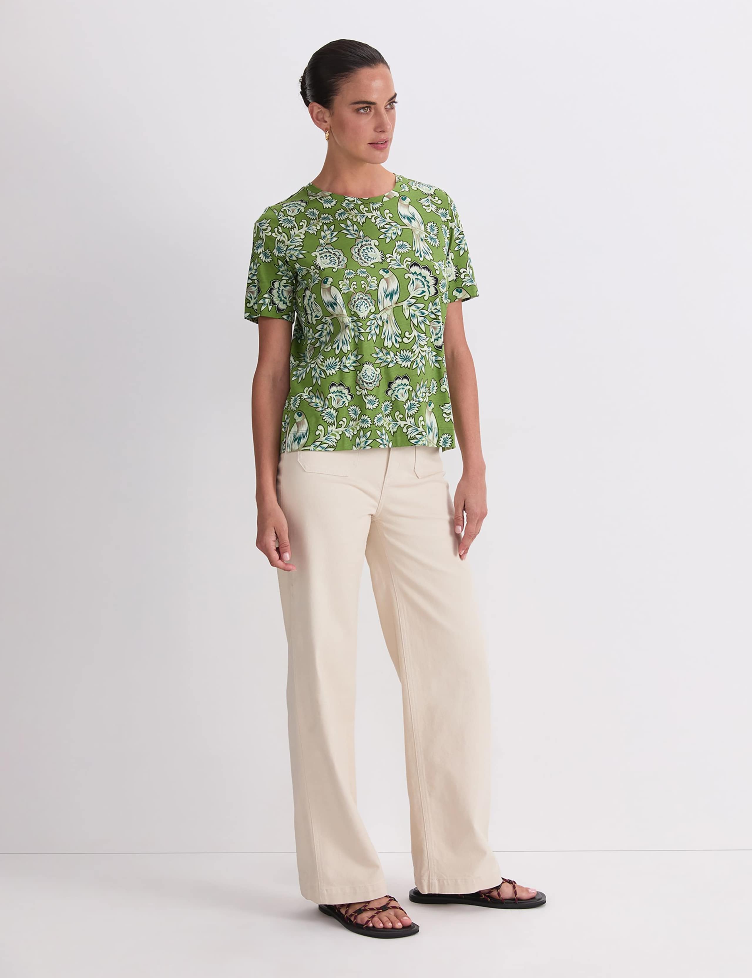 Pure Cotton Printed Round Neck T-Shirt 3 of 7