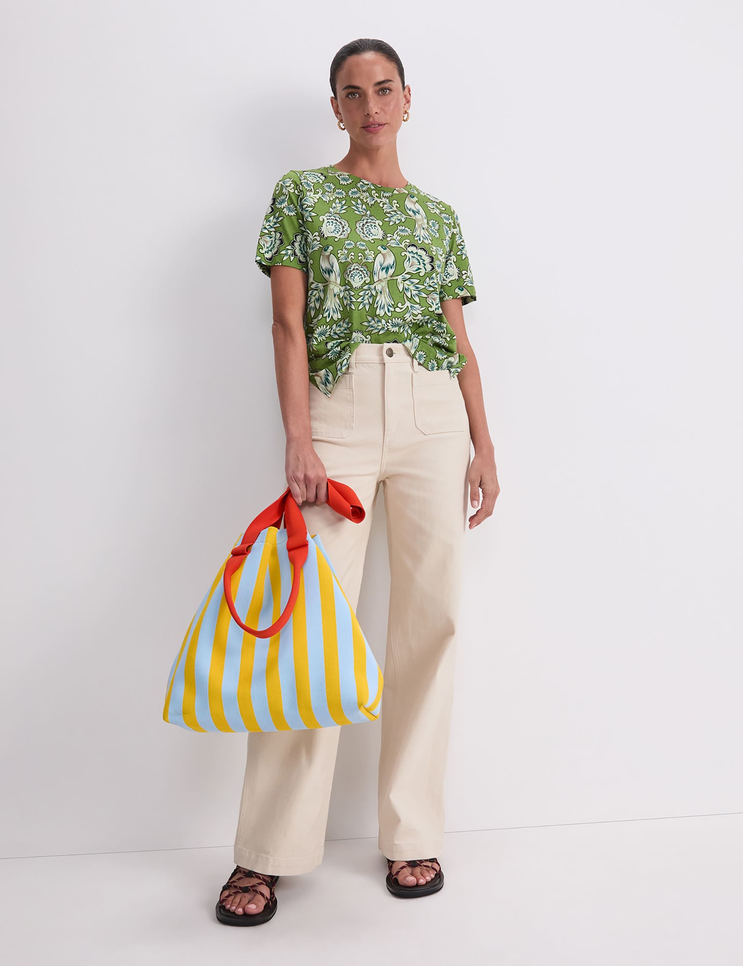 Pure Cotton Printed Round Neck T-Shirt 4 of 7