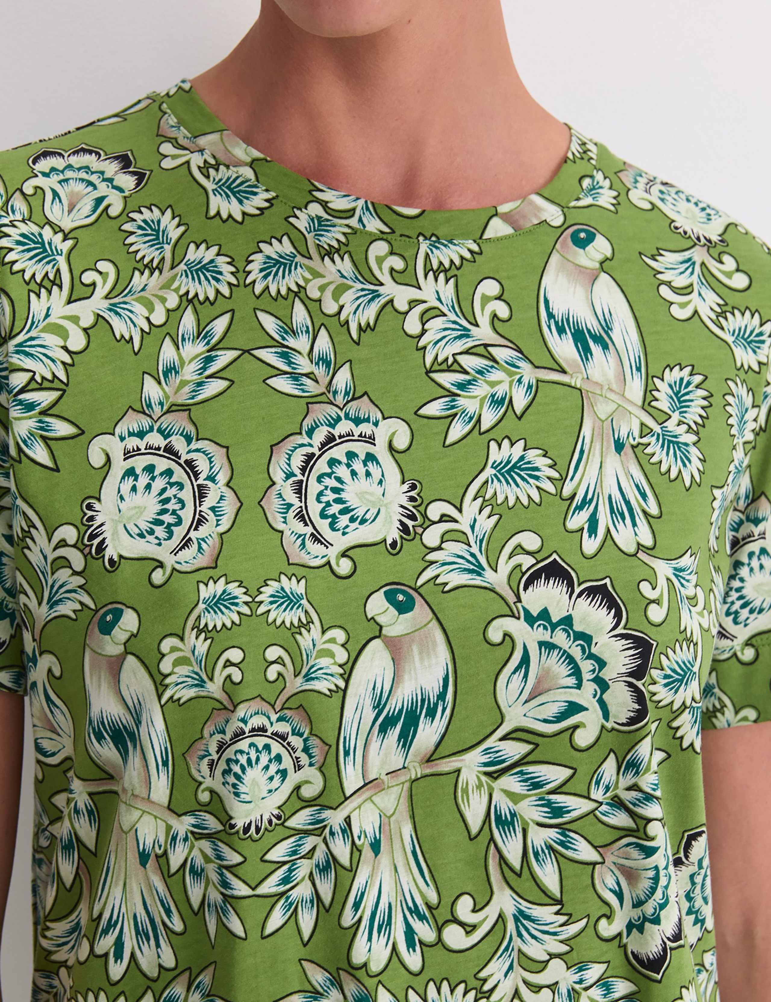 Pure Cotton Printed Round Neck T-Shirt 5 of 7