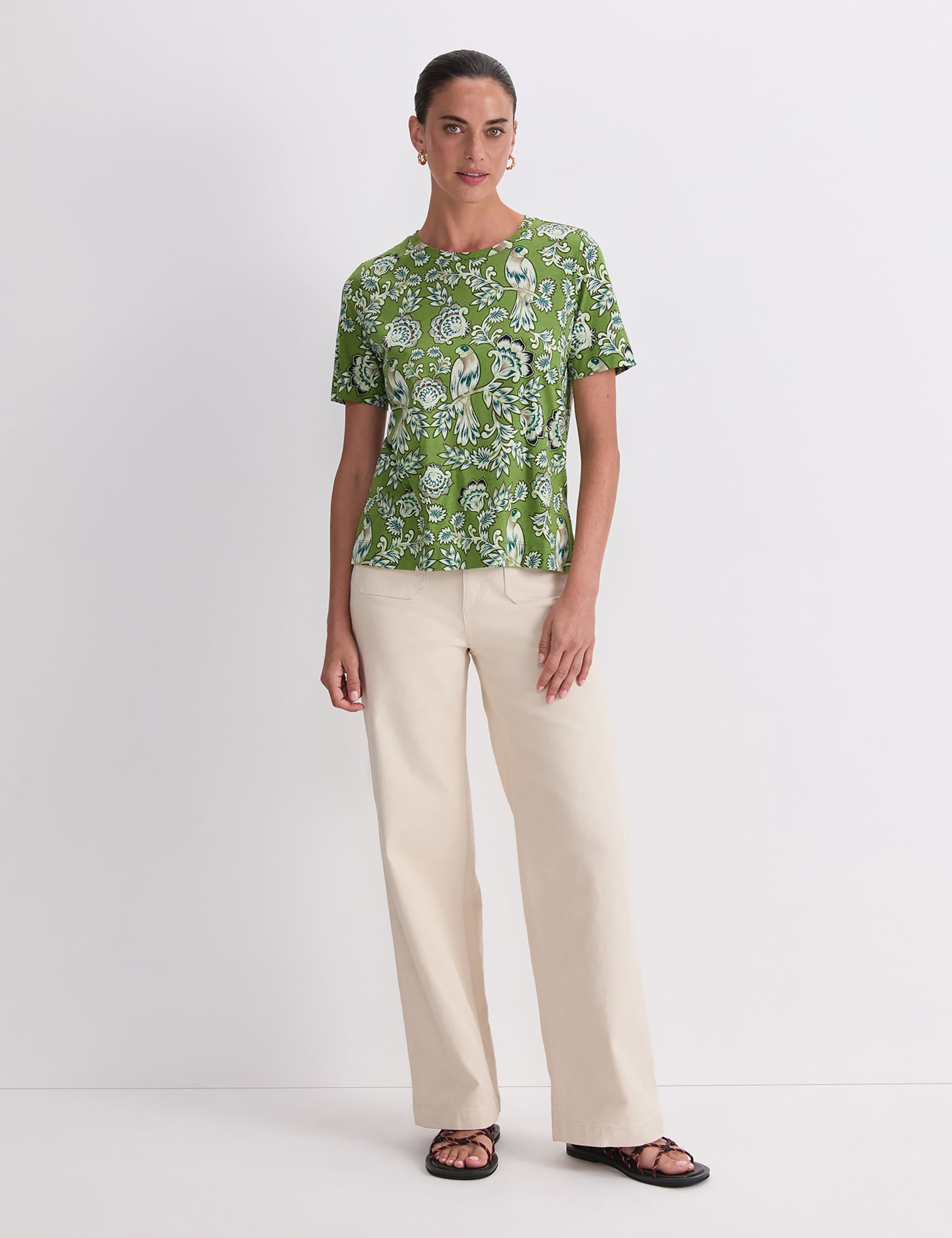 Pure Cotton Printed Round Neck T-Shirt 6 of 7