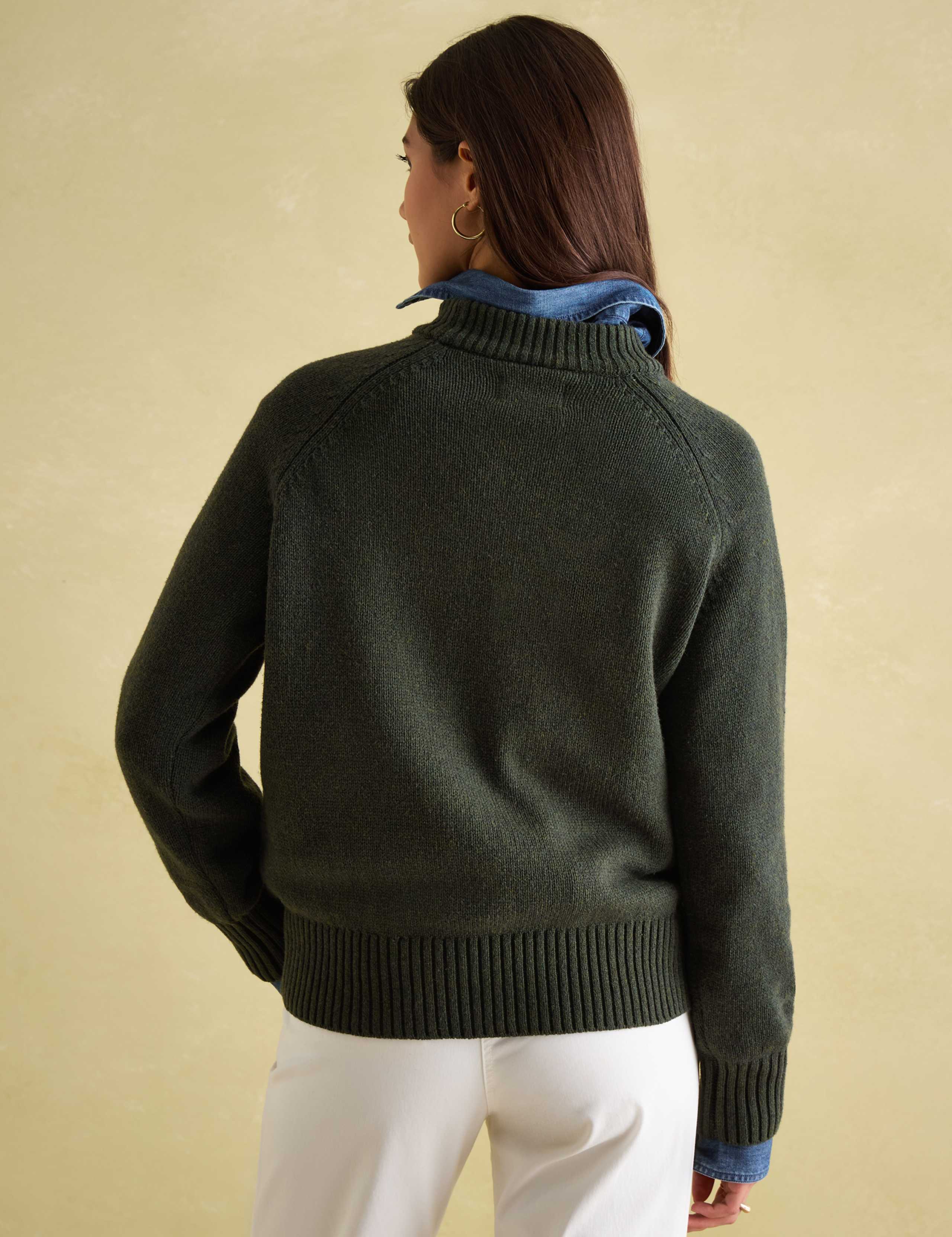 Fox Patterned Crew Neck Jumper with Wool 5 of 6