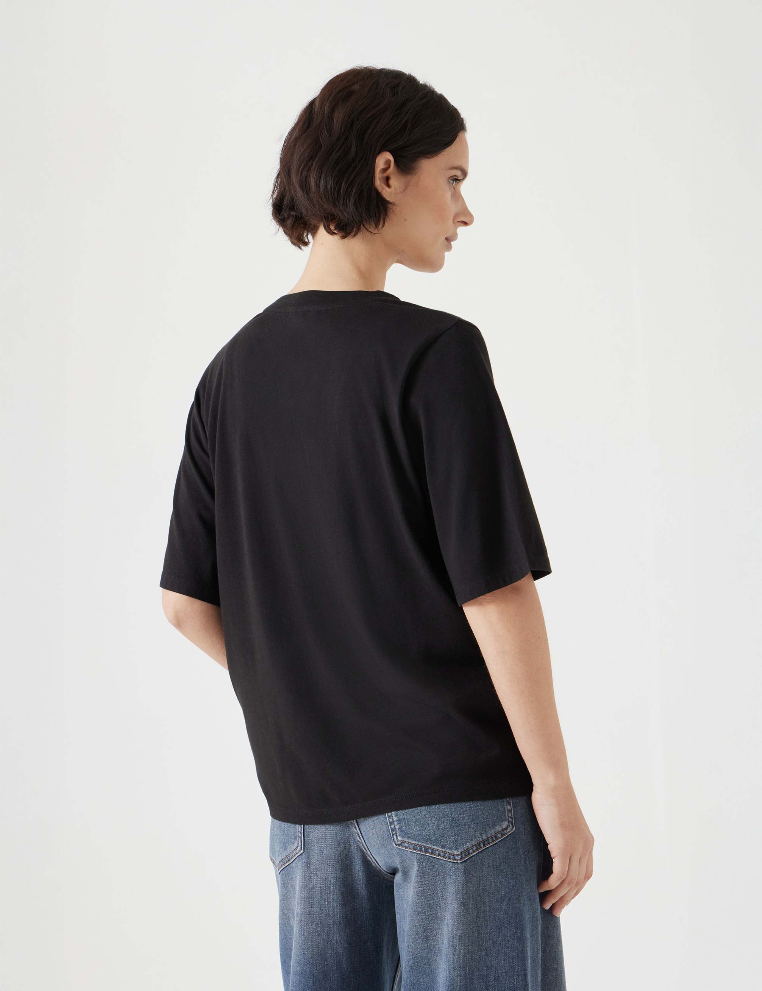 Reece Cotton Rich V-Neck Drapey T-Shirt 5 of 5