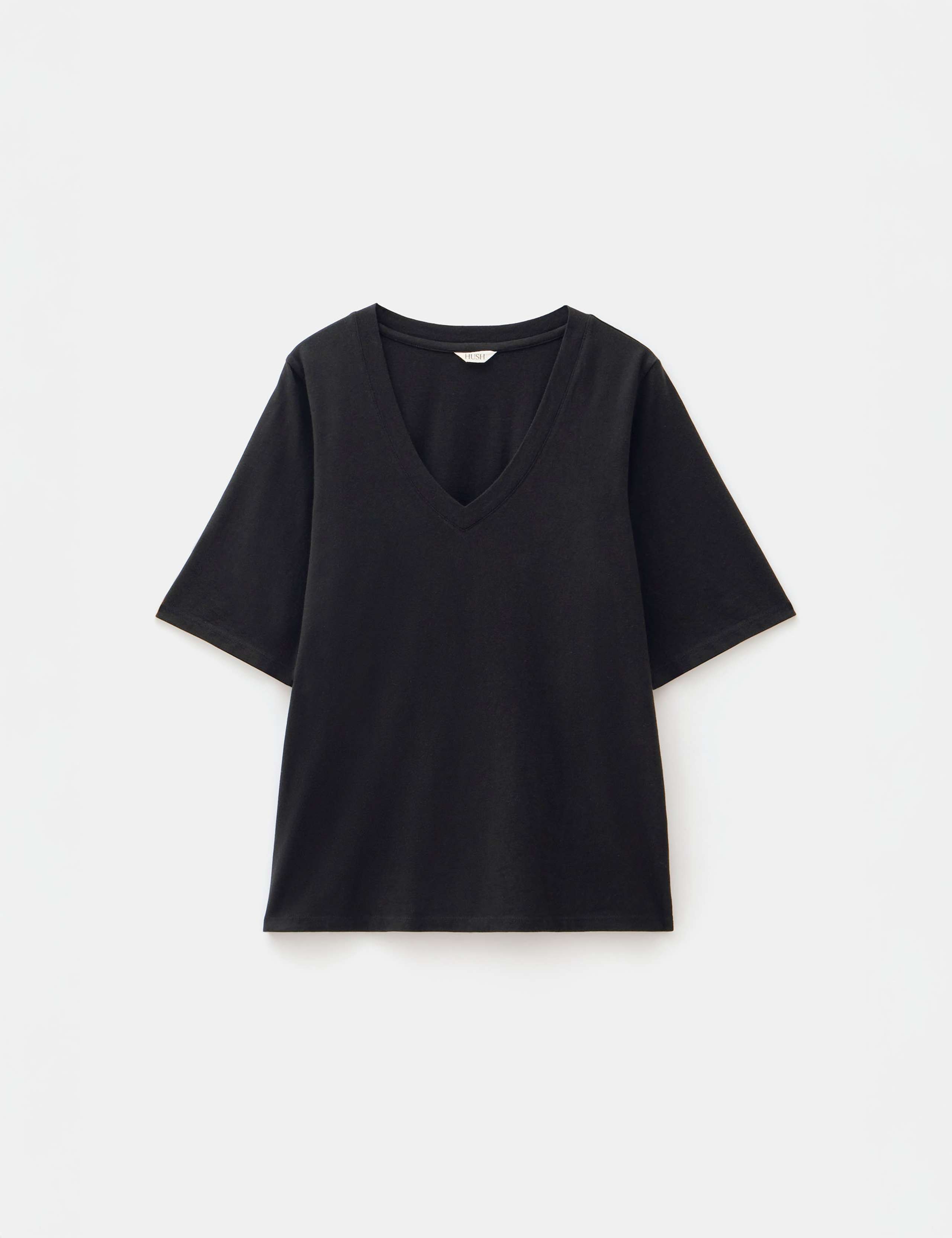 Reece Cotton Rich V-Neck Drapey T-Shirt 2 of 5