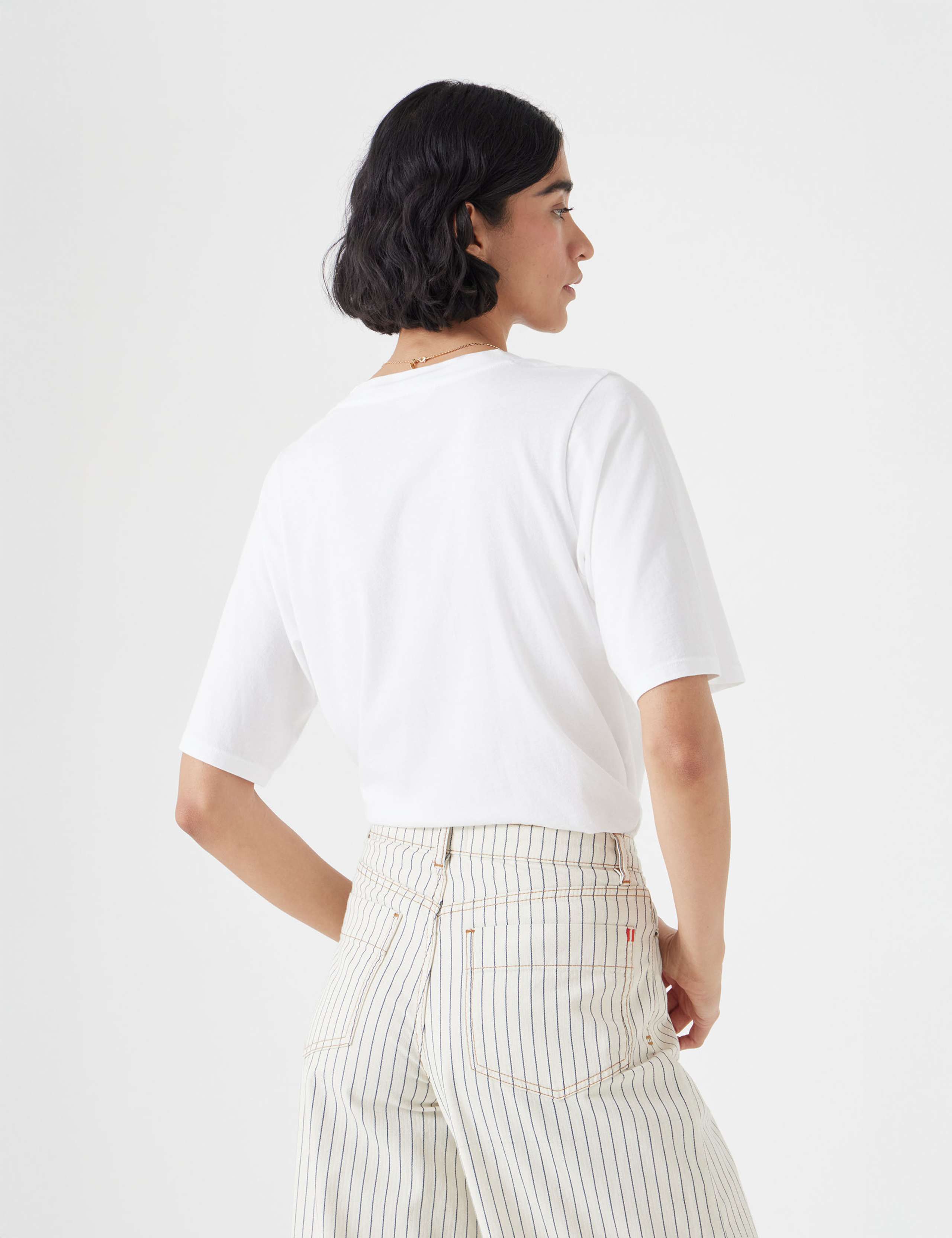 Reece Cotton Rich V-Neck Drapey T-Shirt 3 of 5