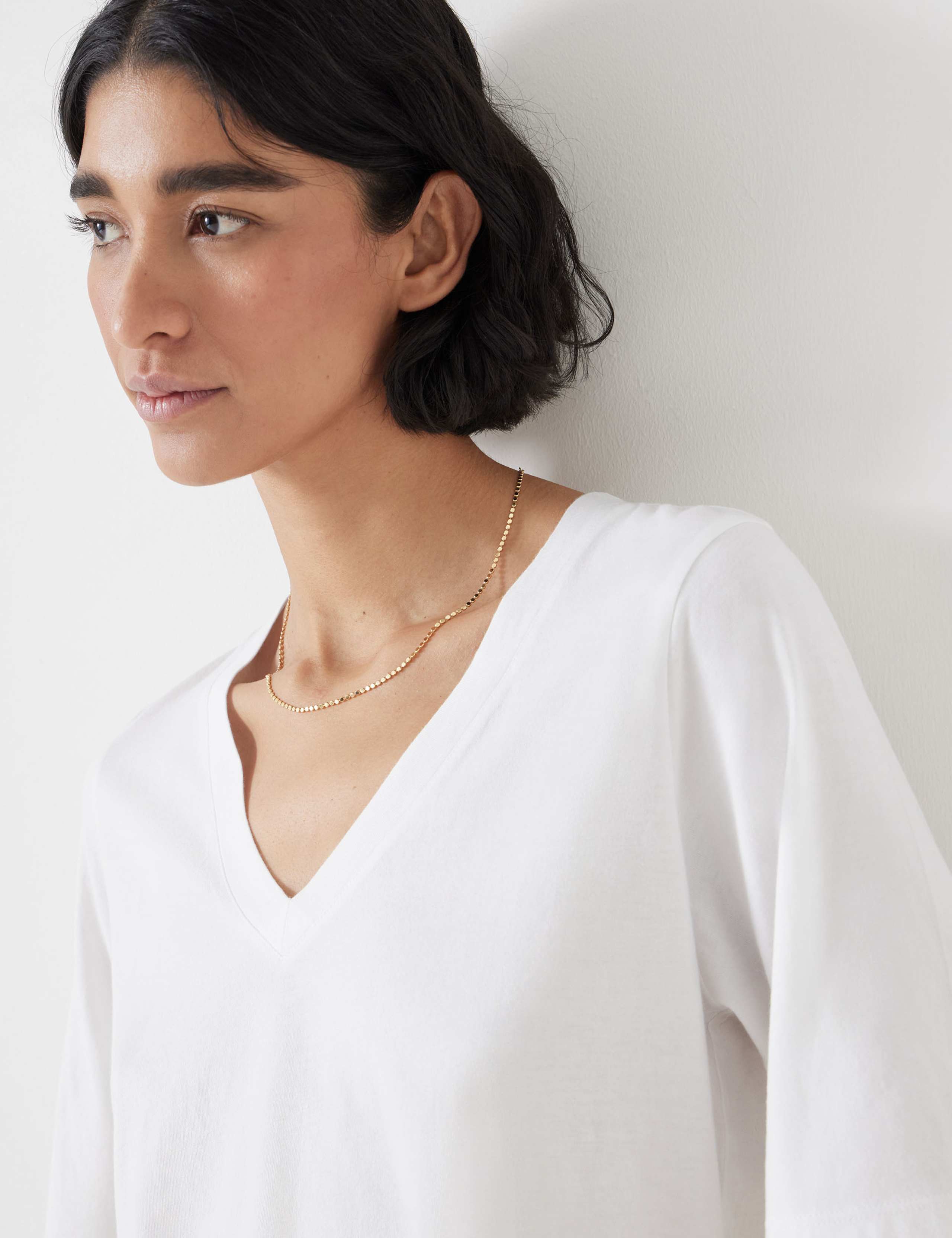 Reece Cotton Rich V-Neck Drapey T-Shirt 5 of 5