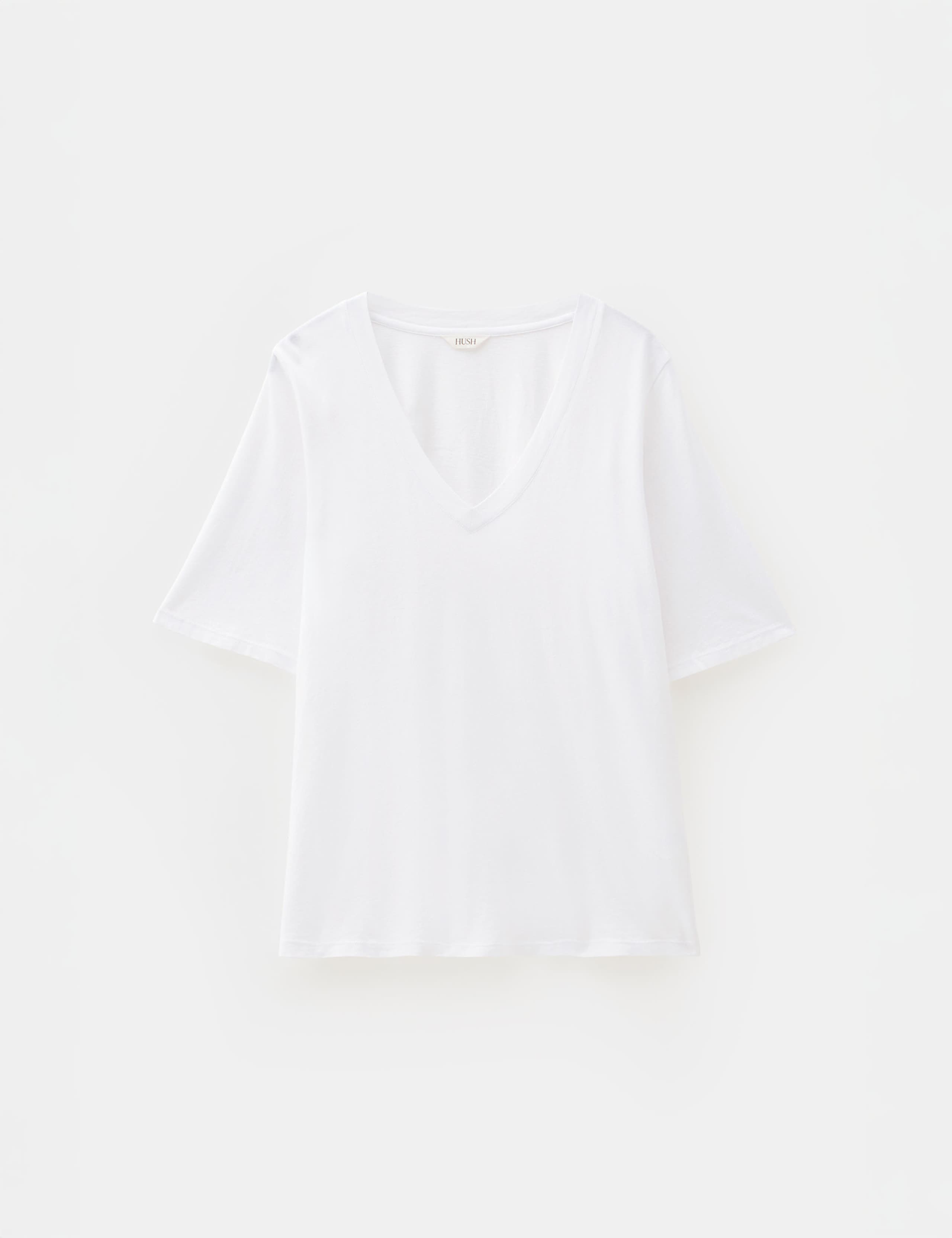 Reece Cotton Rich V-Neck Drapey T-Shirt 2 of 5