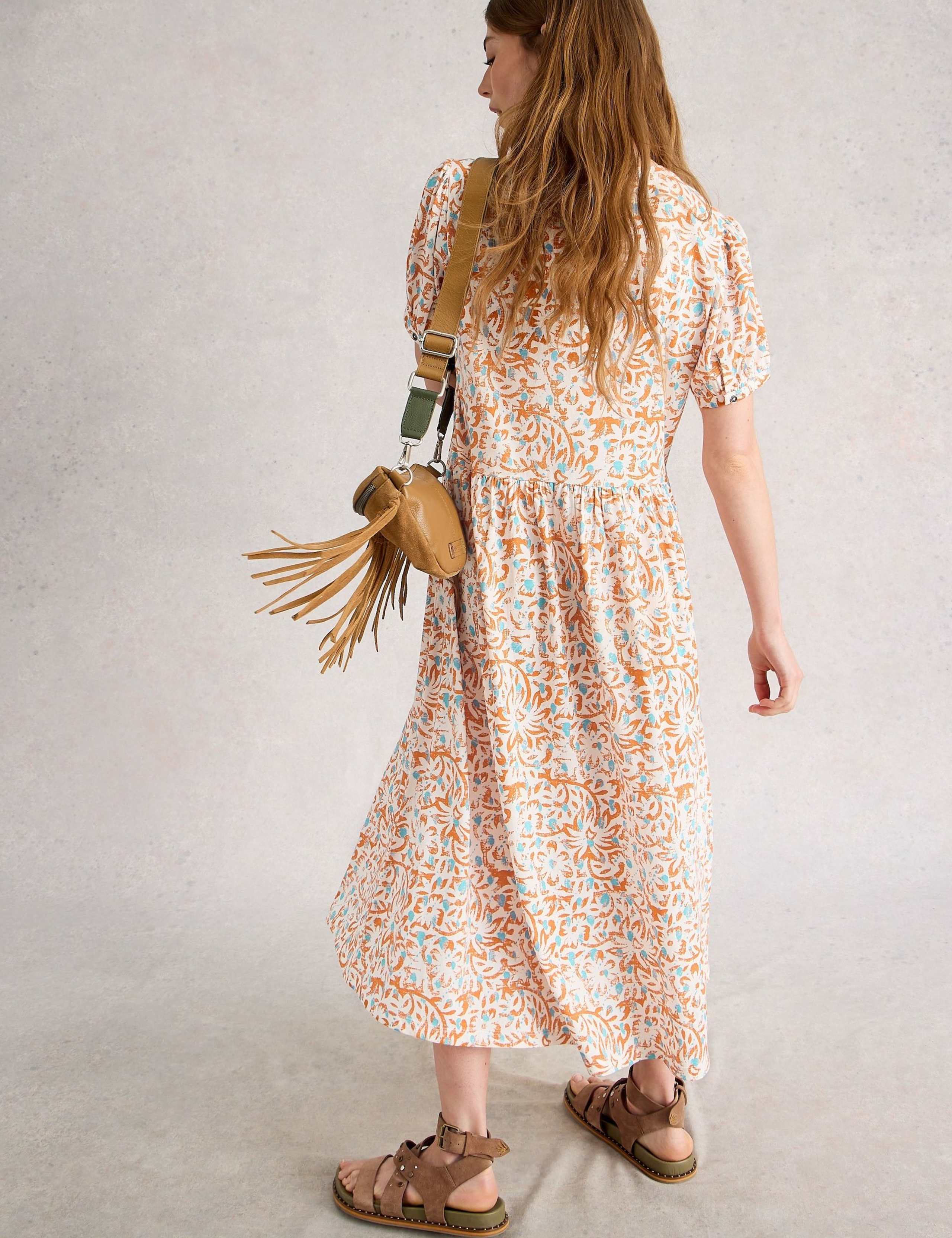 Cotton Blend Jersey Abstract Floral Dress 4 of 6