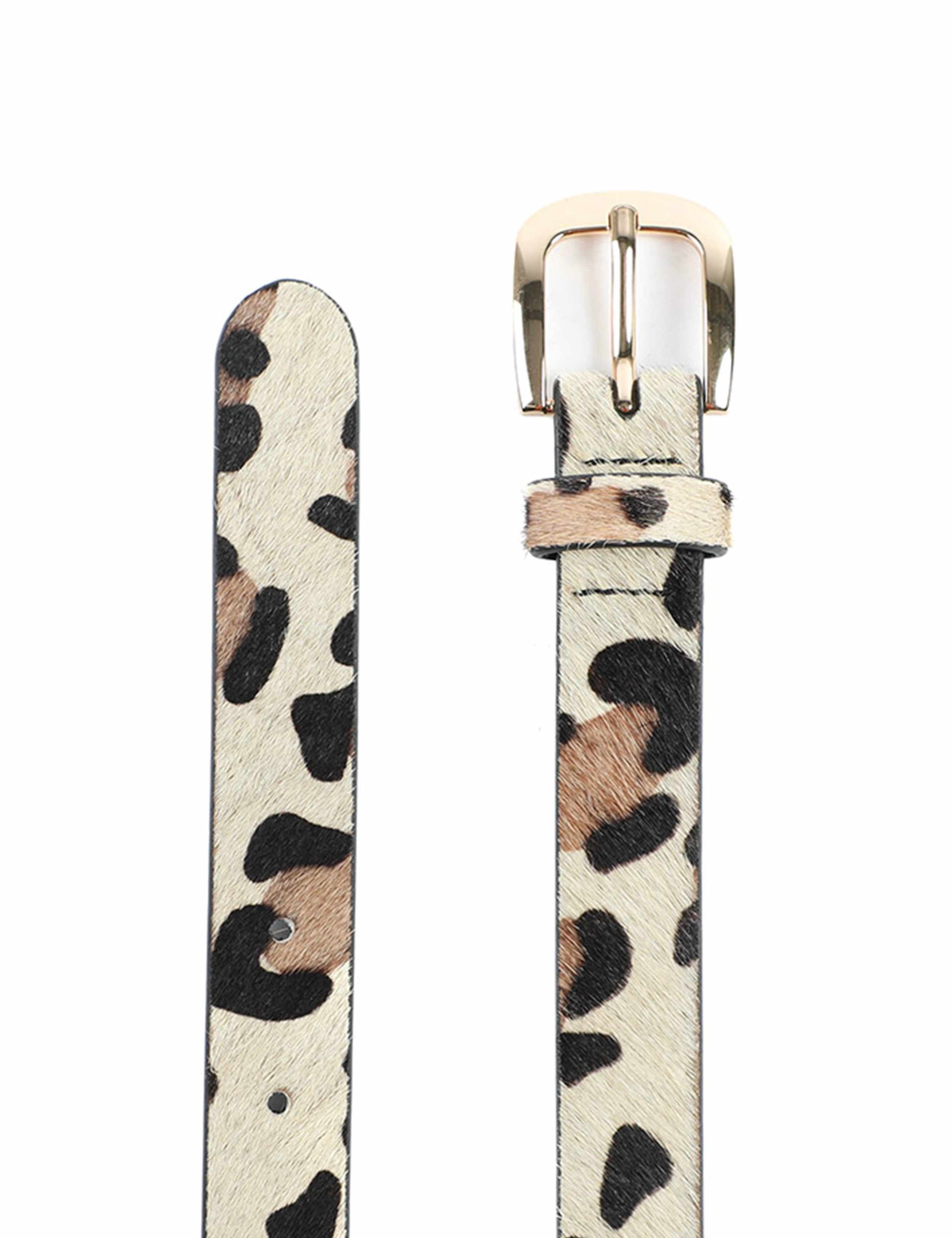 Leather Cow Print Jeans Belt 2 of 2