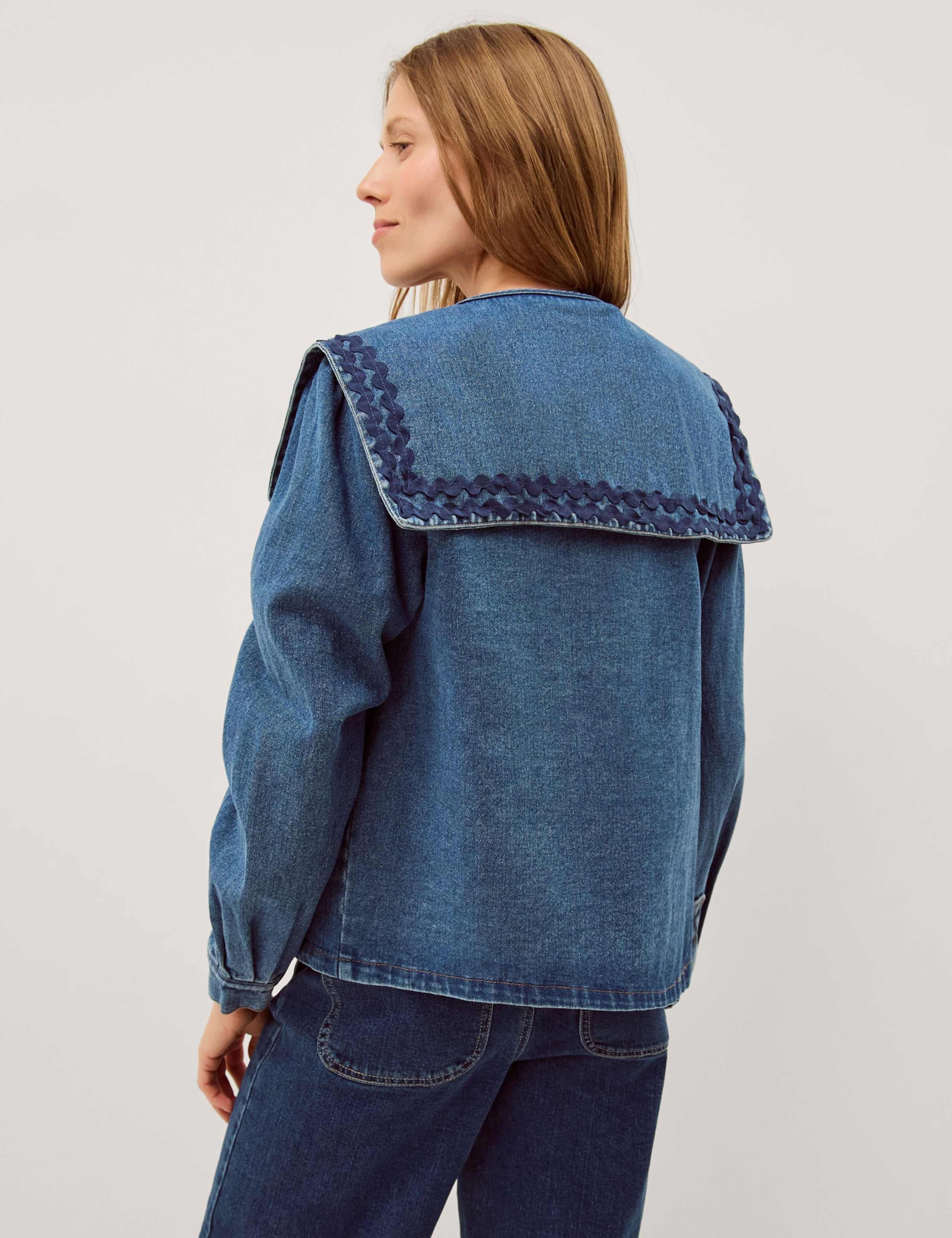 Pure Cotton Denim Collared Jacket 3 of 4