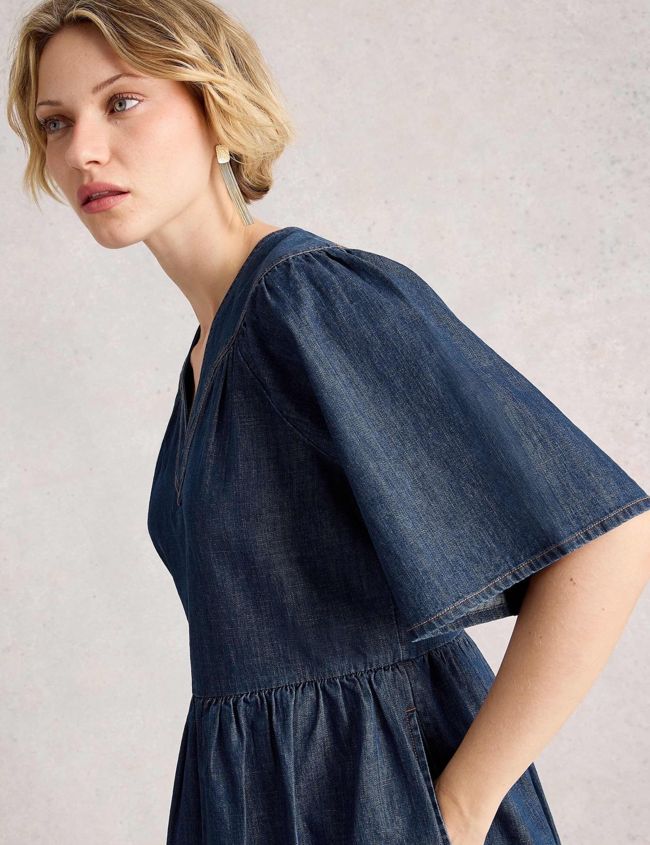 Denim Midi Waisted Dress 6 of 6