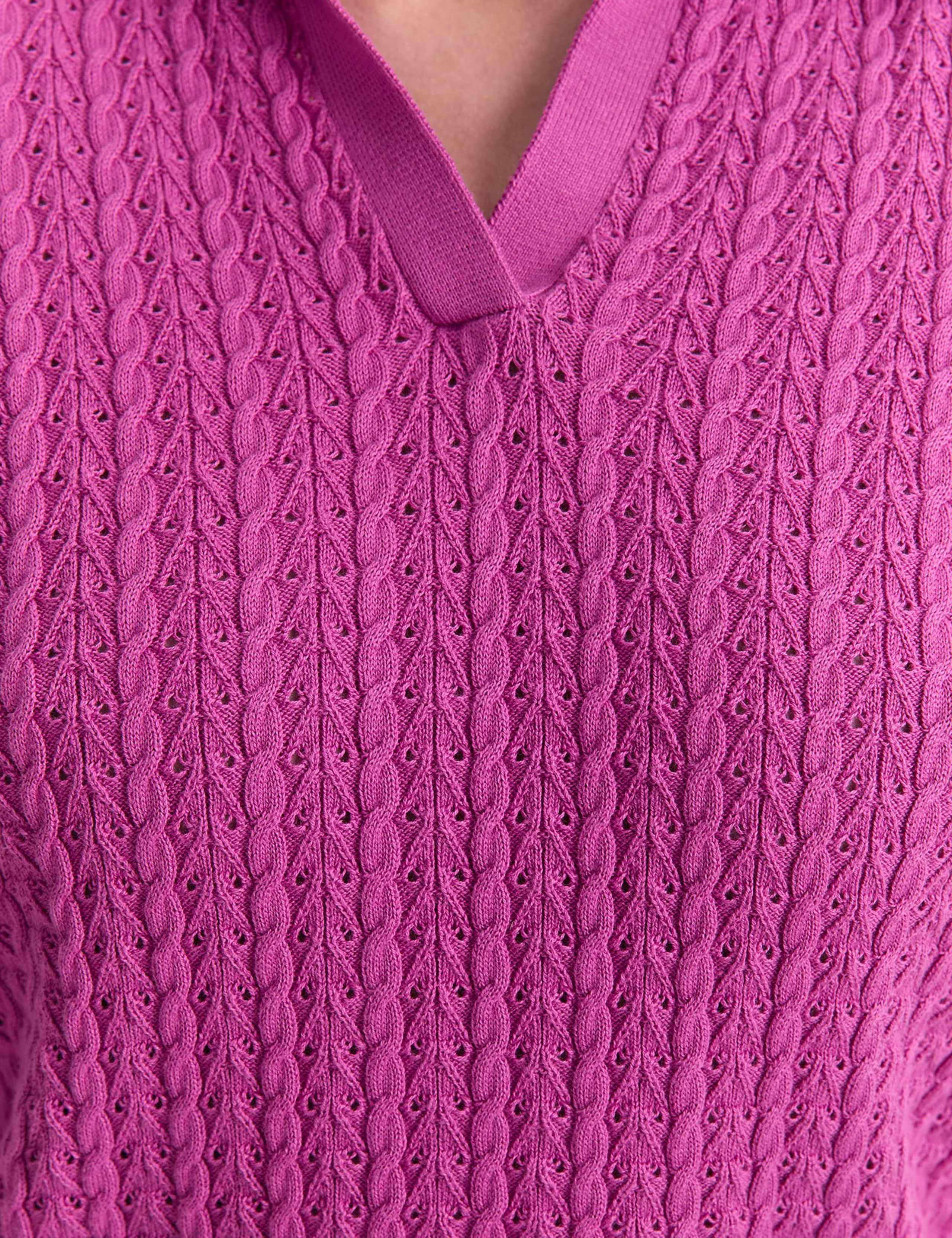 Pure Cotton Pointelle Knitted Polo Top 5 of 6