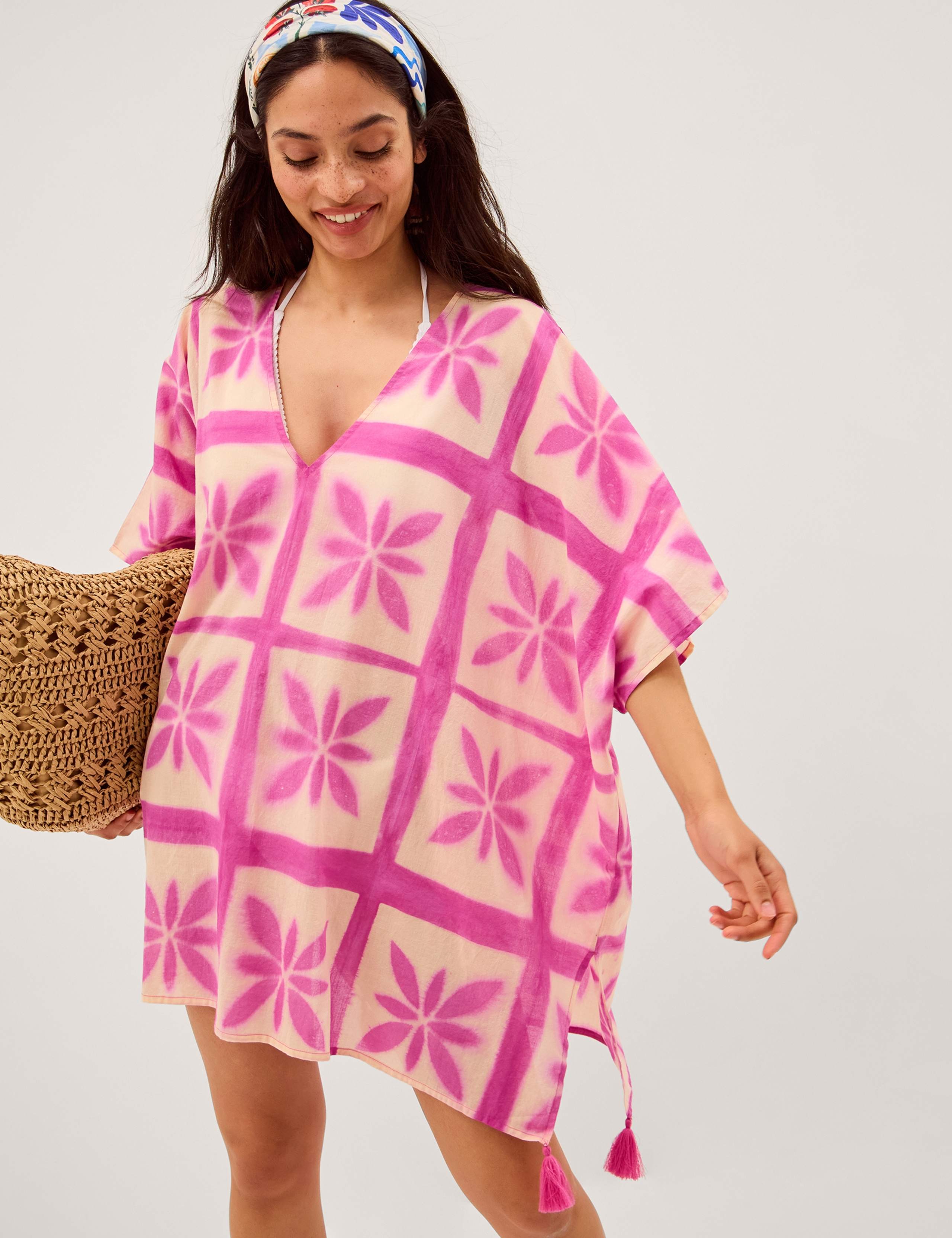 Pure Cotton Printed Kaftan Beach Dress 1 of 4