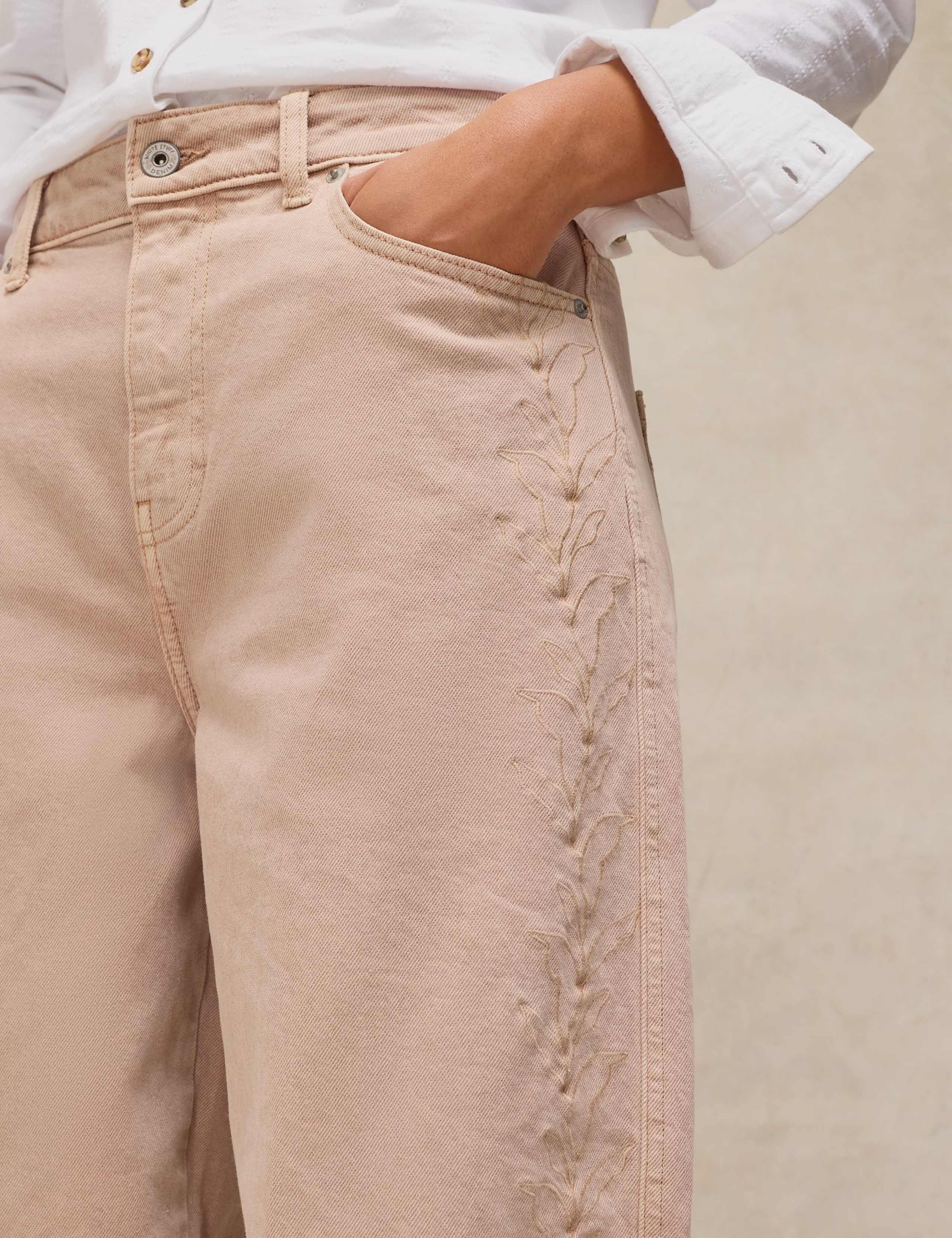 Mid Rise Embroidered Barrel Jeans 5 of 6