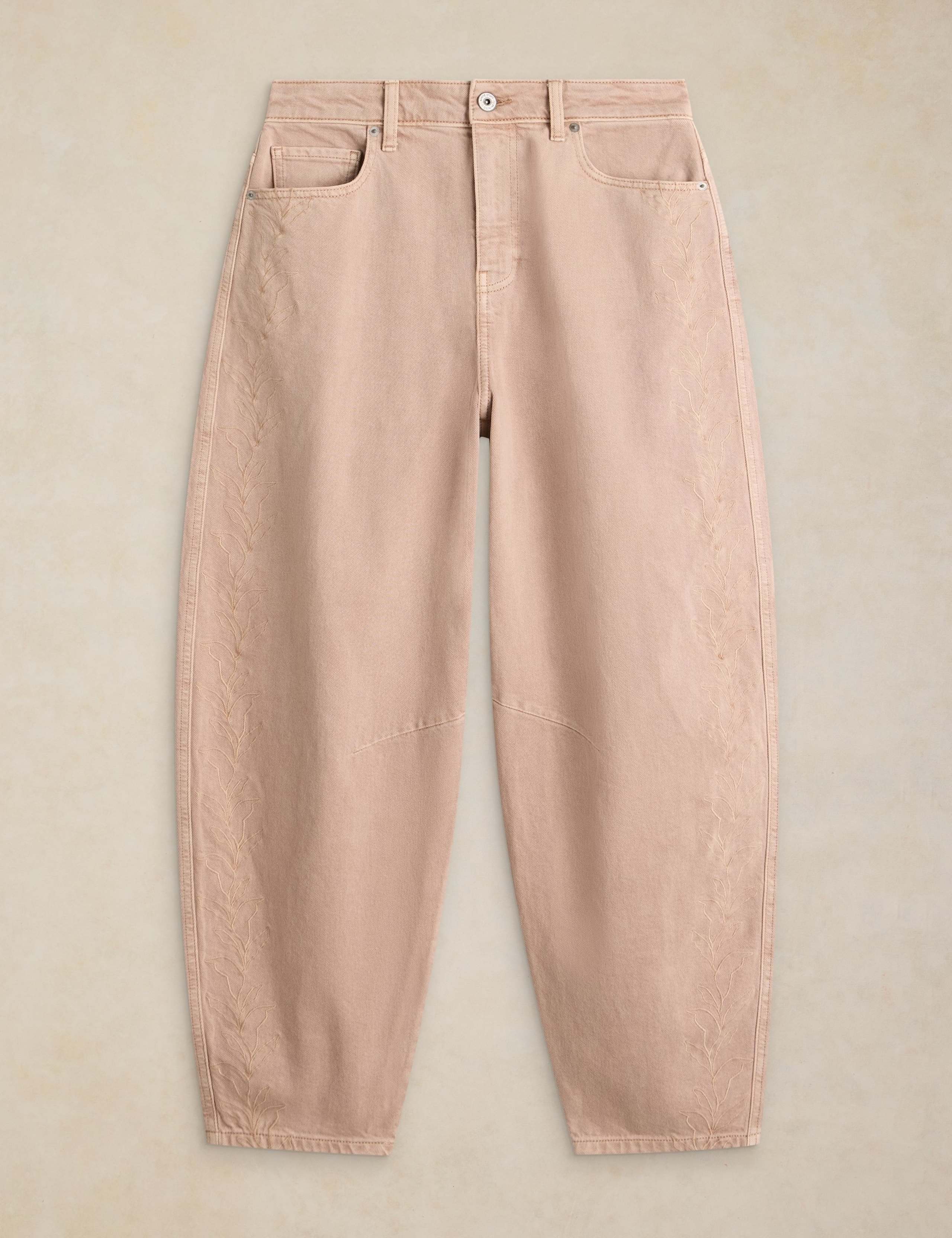 Mid Rise Embroidered Barrel Jeans 2 of 6