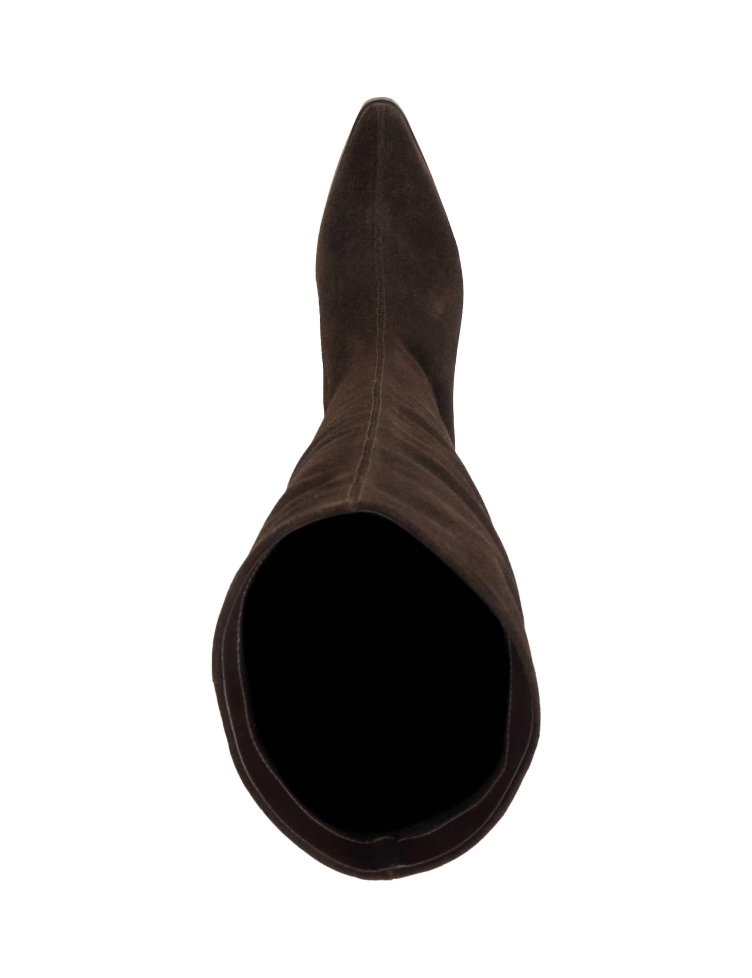 Leather Block Heel Pointed Knee High Boots 3 of 5