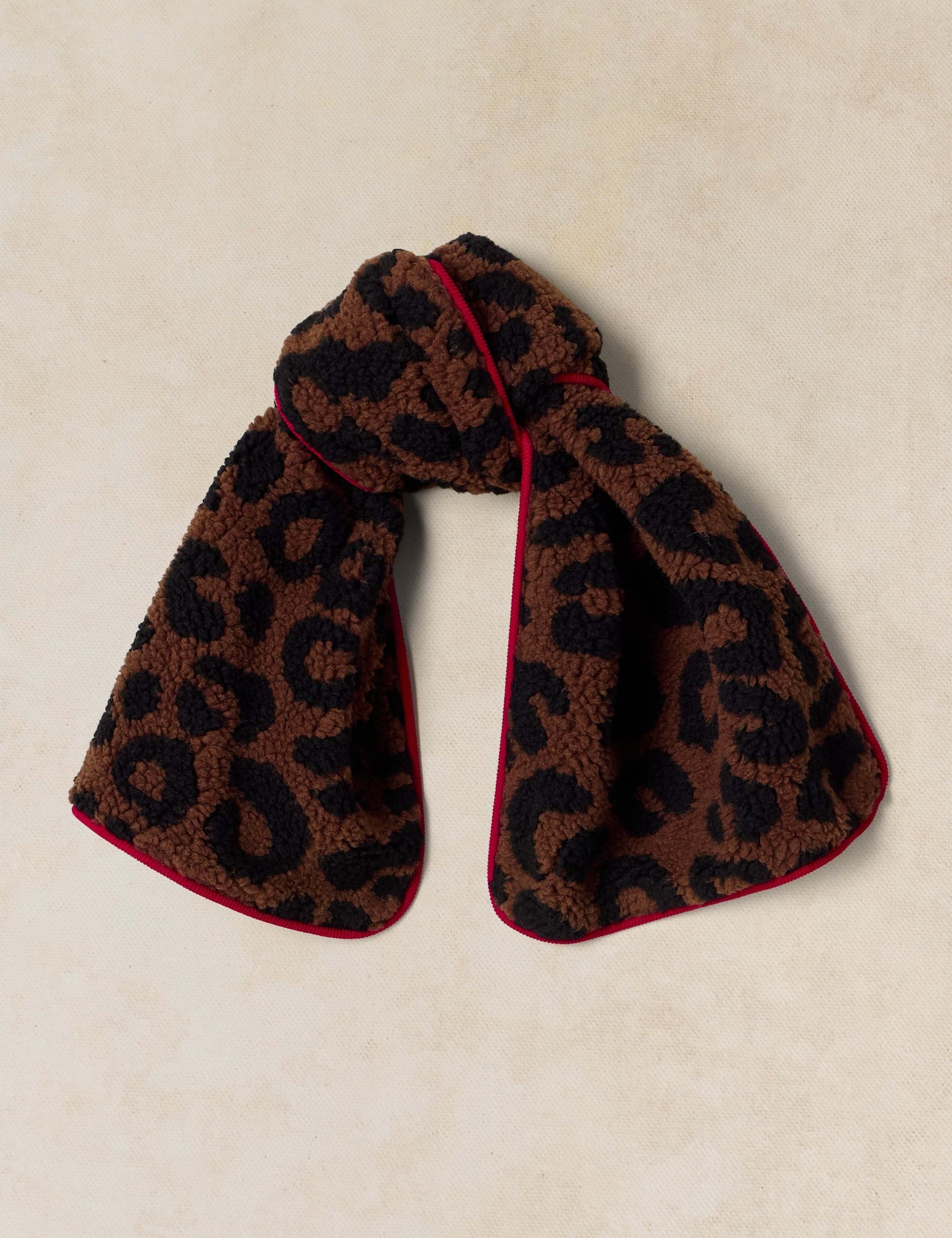 Borg Leopard Print Scarf 1 of 3