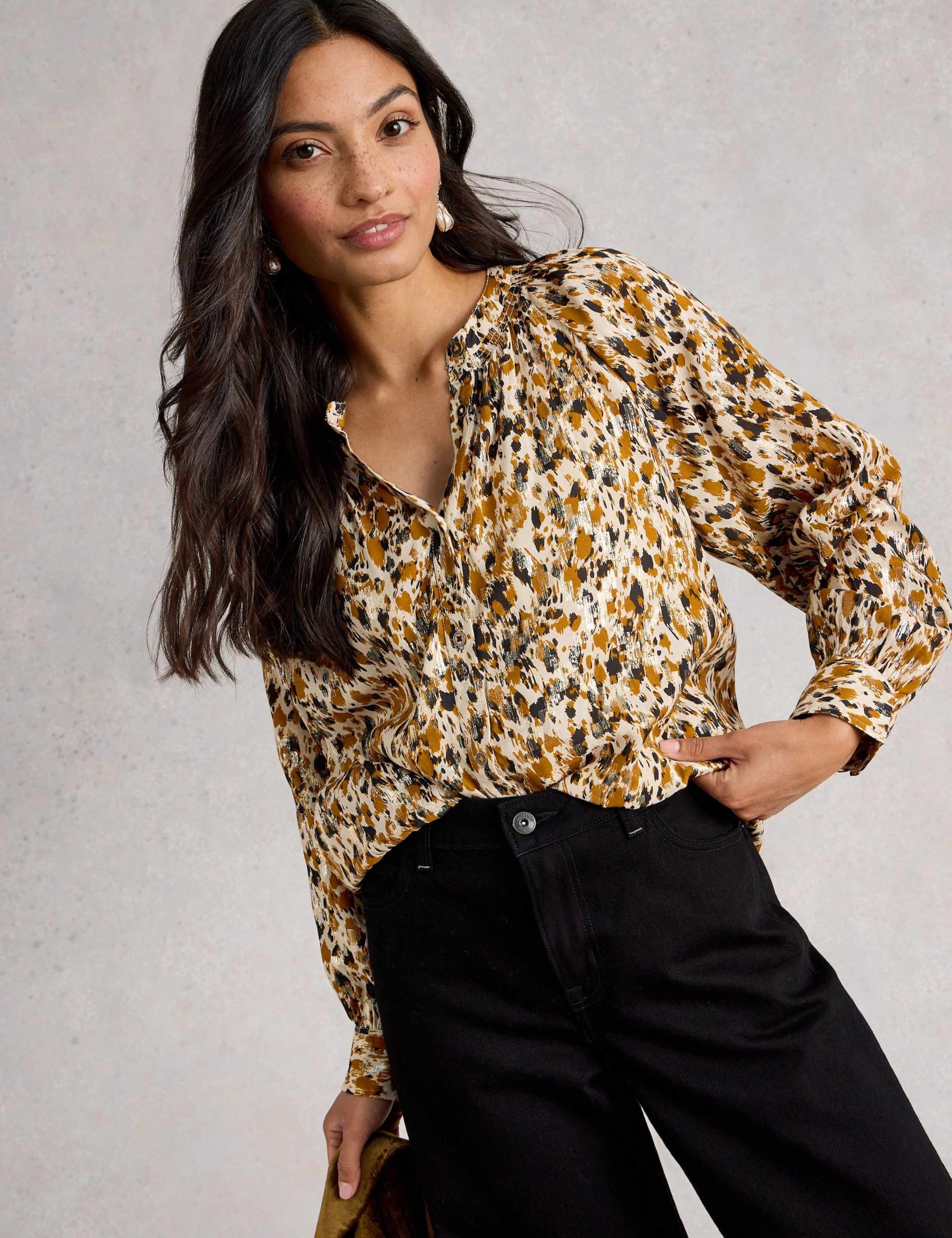 Metallic Printed Button Through Blouse 3 of 6