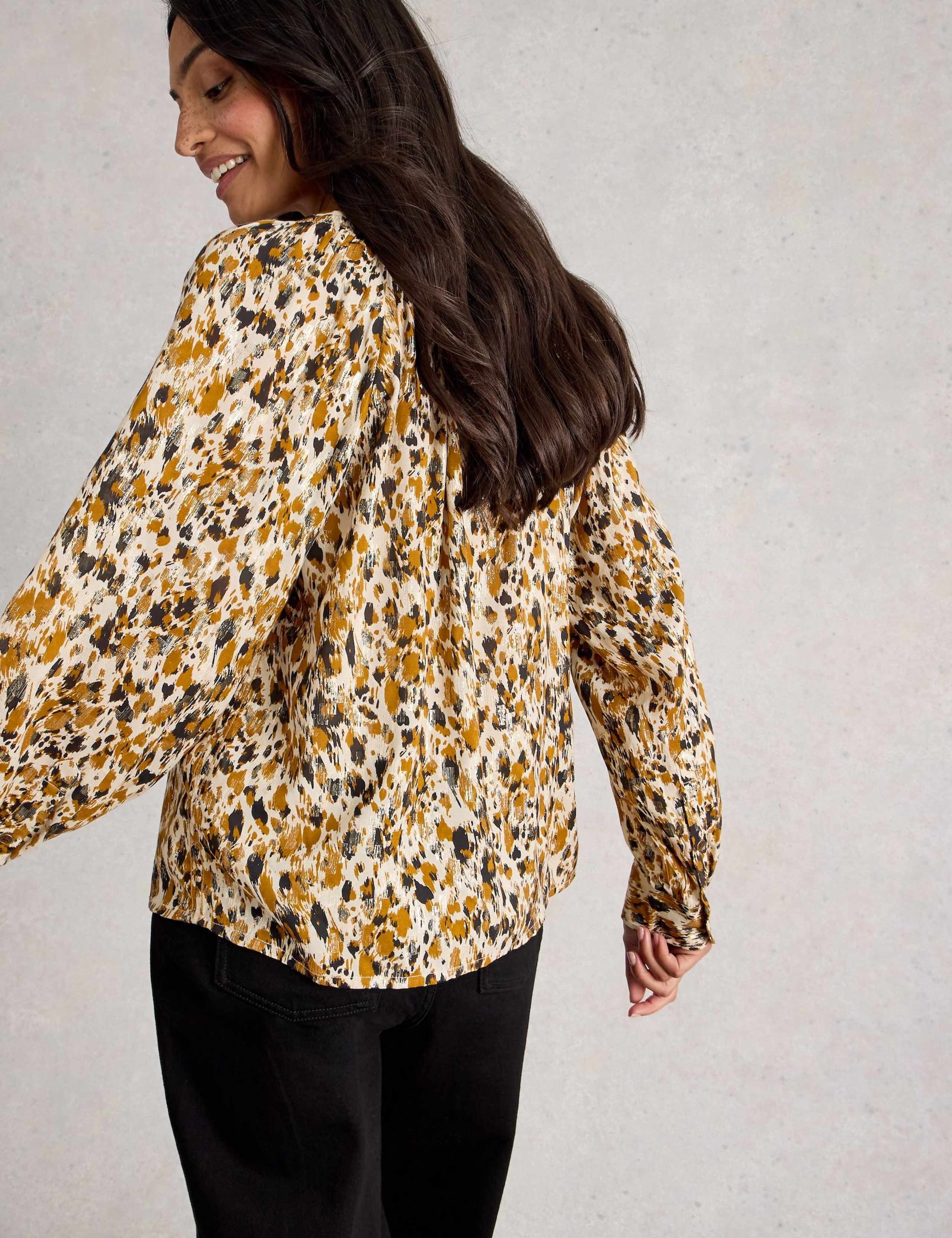 Metallic Printed Button Through Blouse 4 of 6