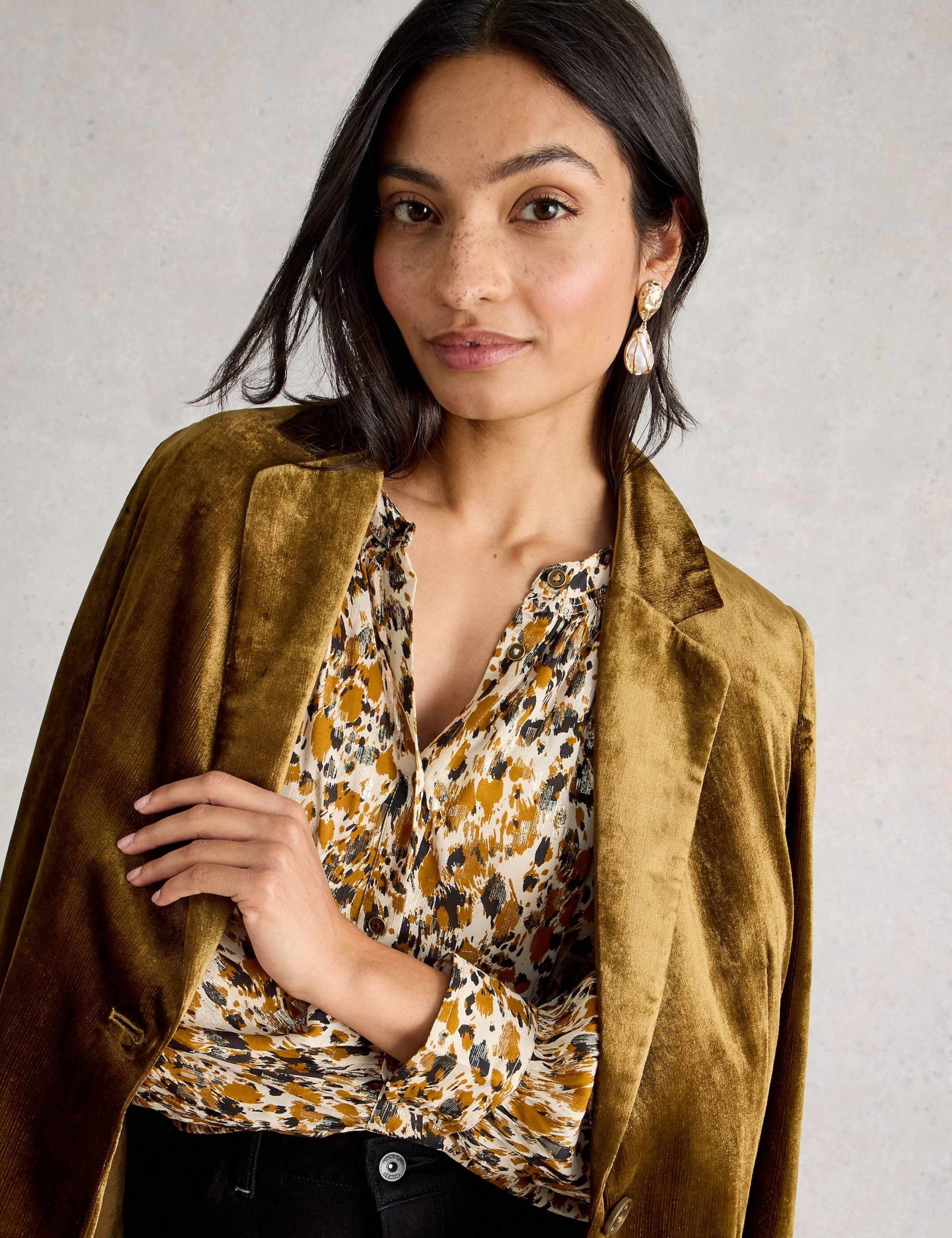 Metallic Printed Button Through Blouse 5 of 6