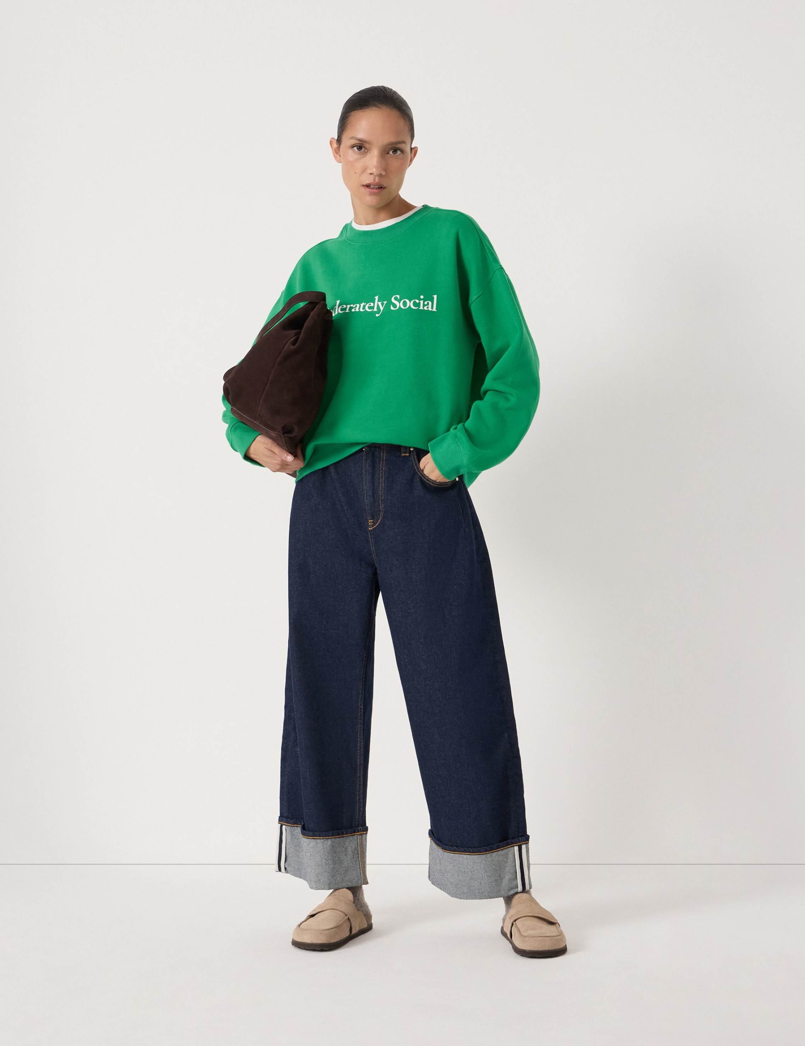 Pure Cotton Social Slogan Graphic Sweatshirt 3 of 4