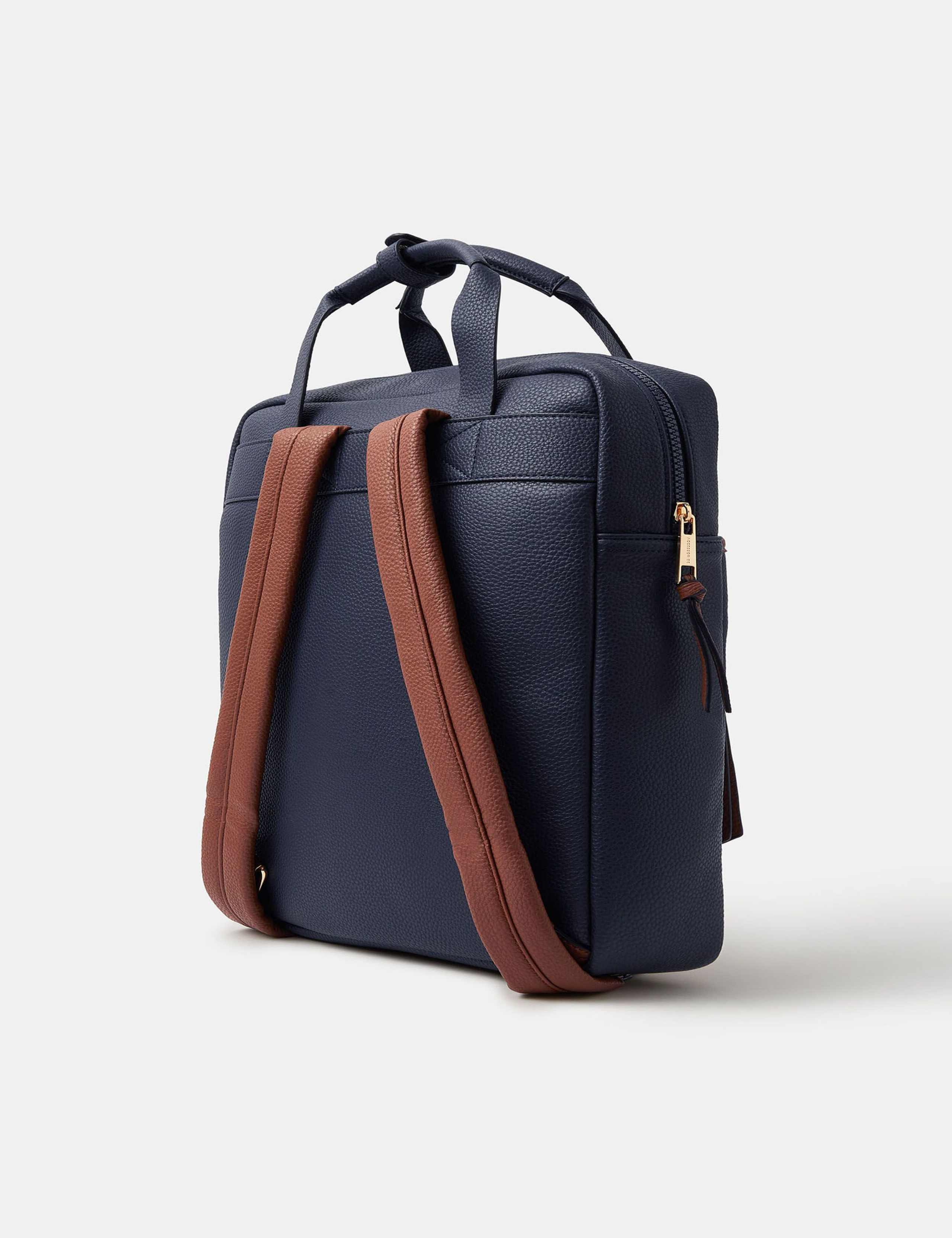 Faux Leather Colour Block Backpack 2 of 4