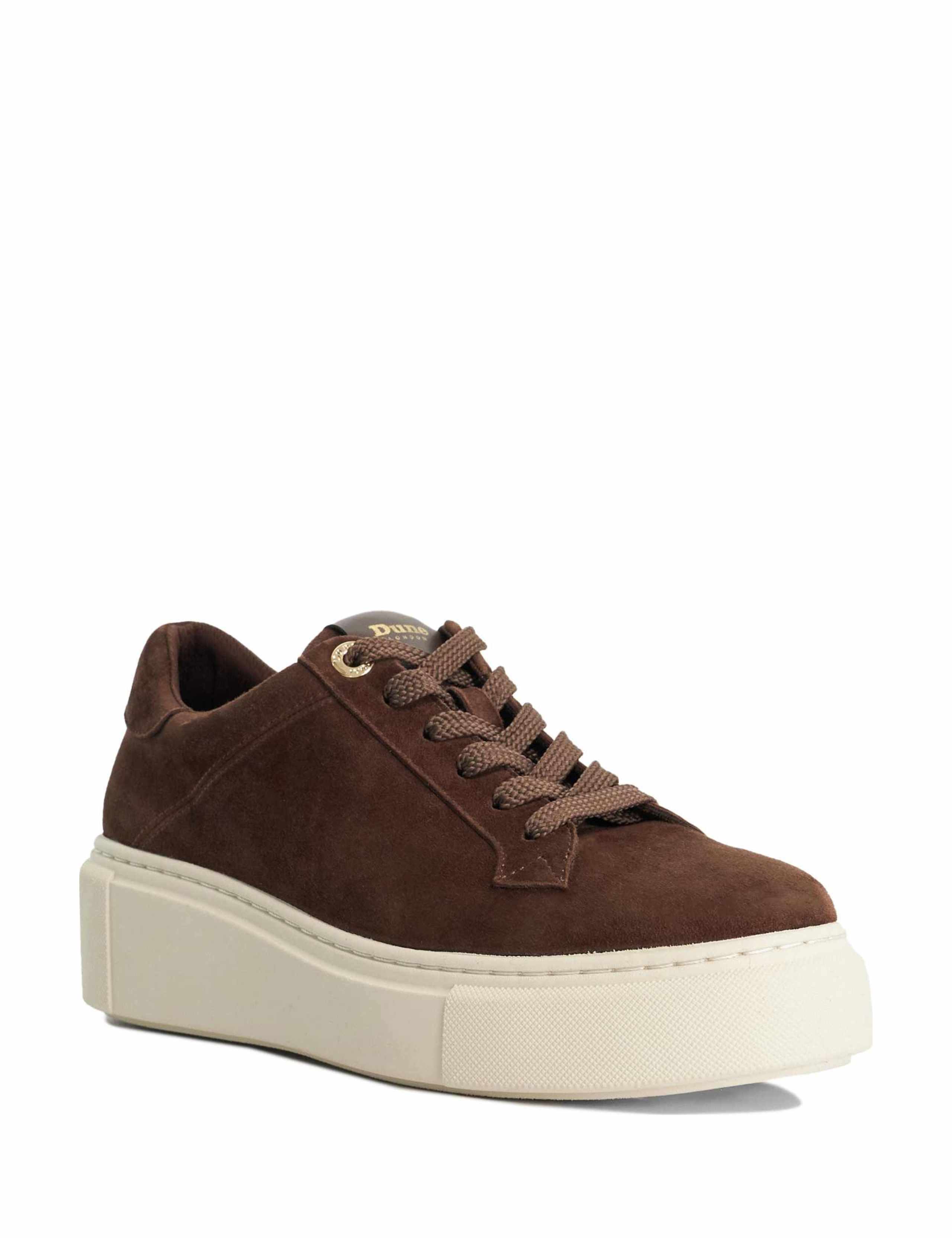 Suede Lace Up Flatform Trainers 2 of 4