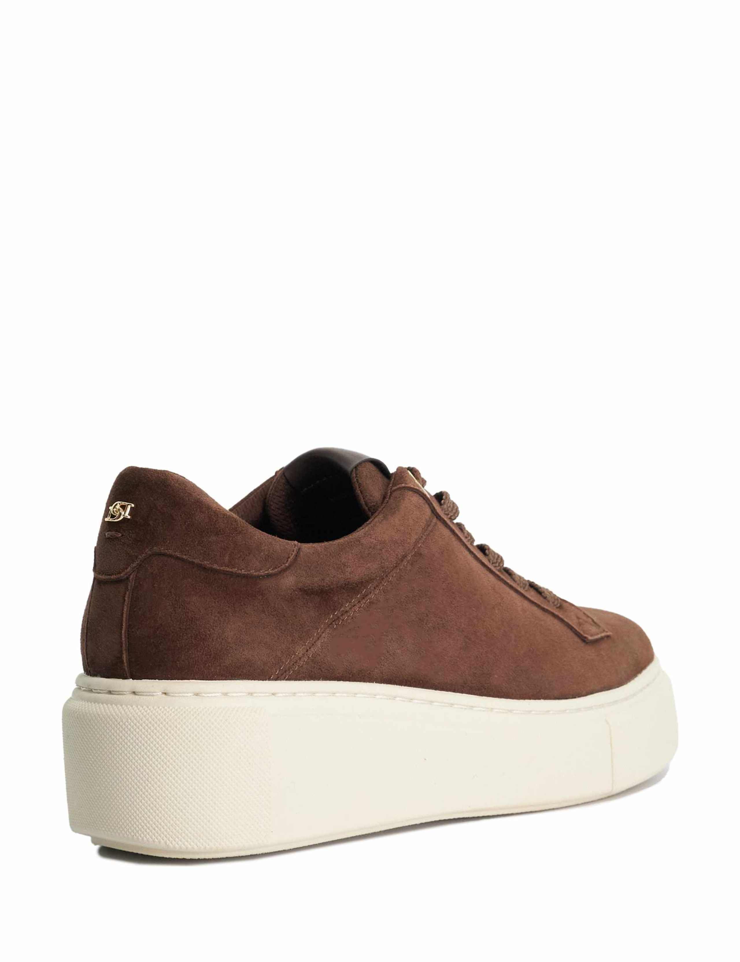 Suede Lace Up Flatform Trainers 3 of 4