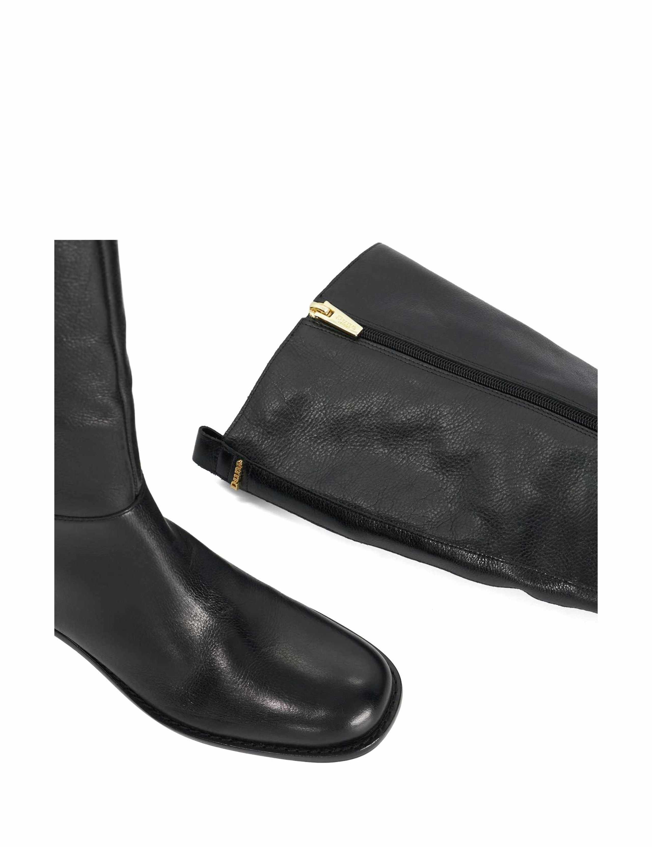 Leather Block Heel Knee High Boots 5 of 6