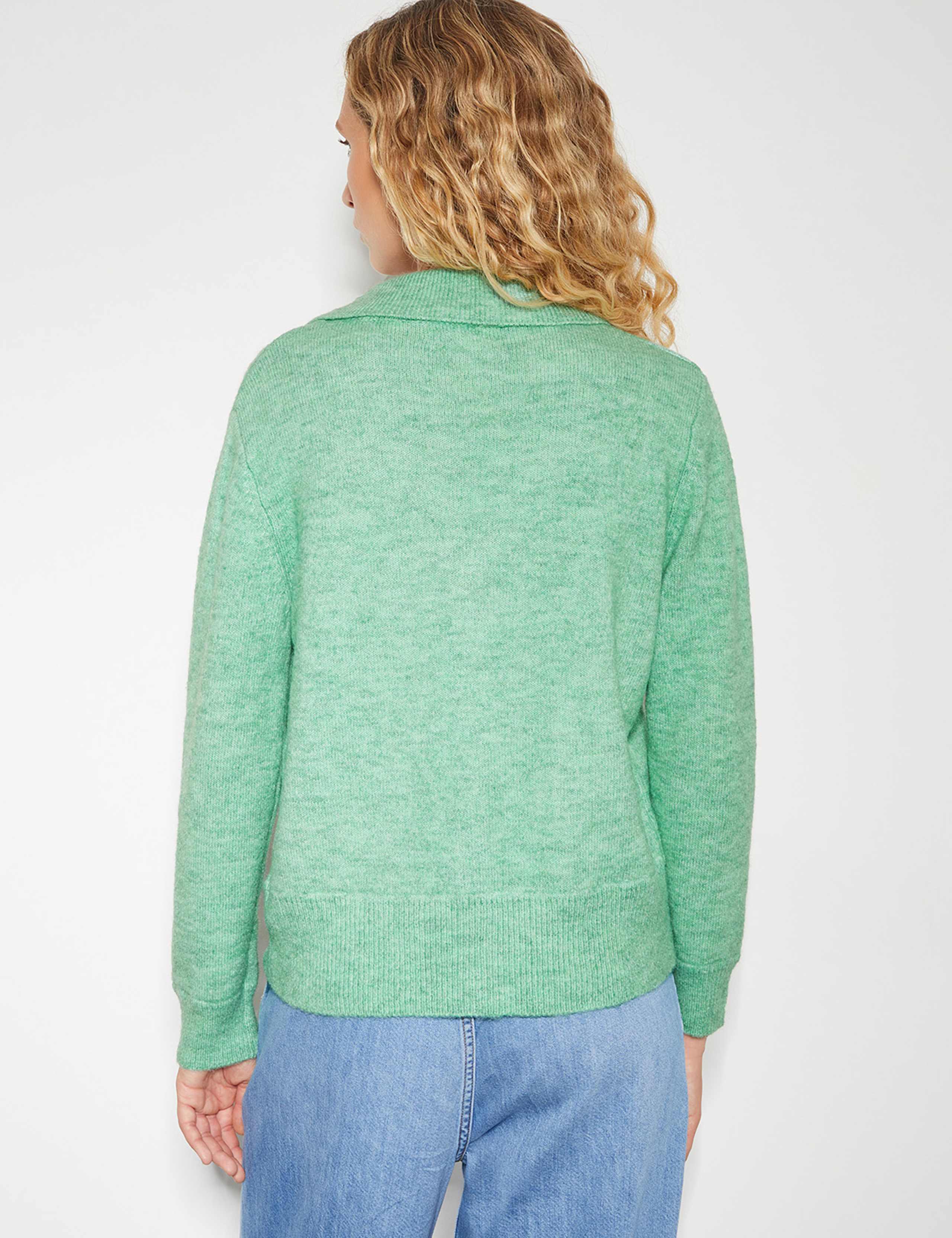 Textured Collared Button Front Cardigan 5 of 5