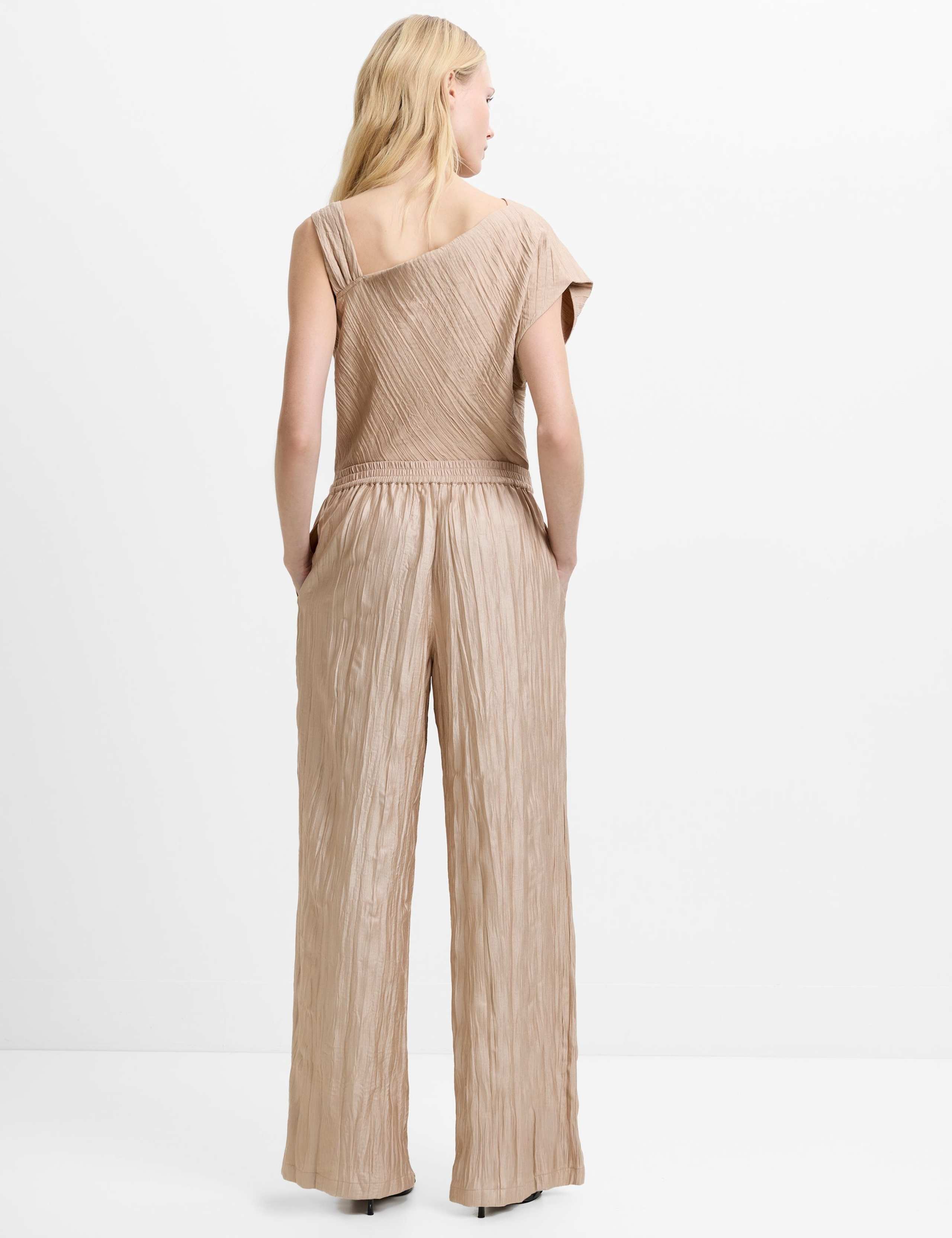 Crinkle Pull On Wide Leg Trousers 4 of 5