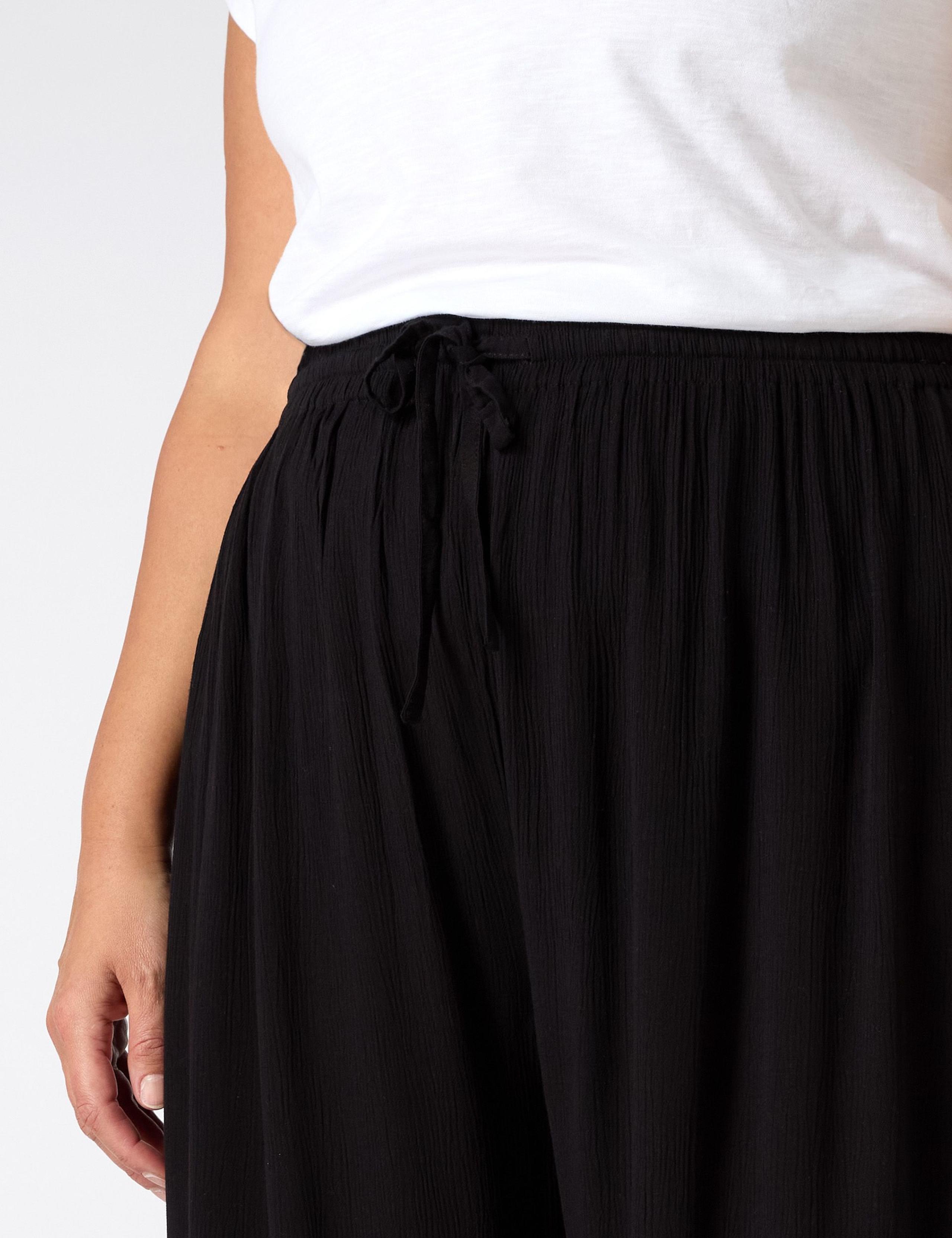 Linen Blend Drawstring Wide Leg Trousers 2 of 4