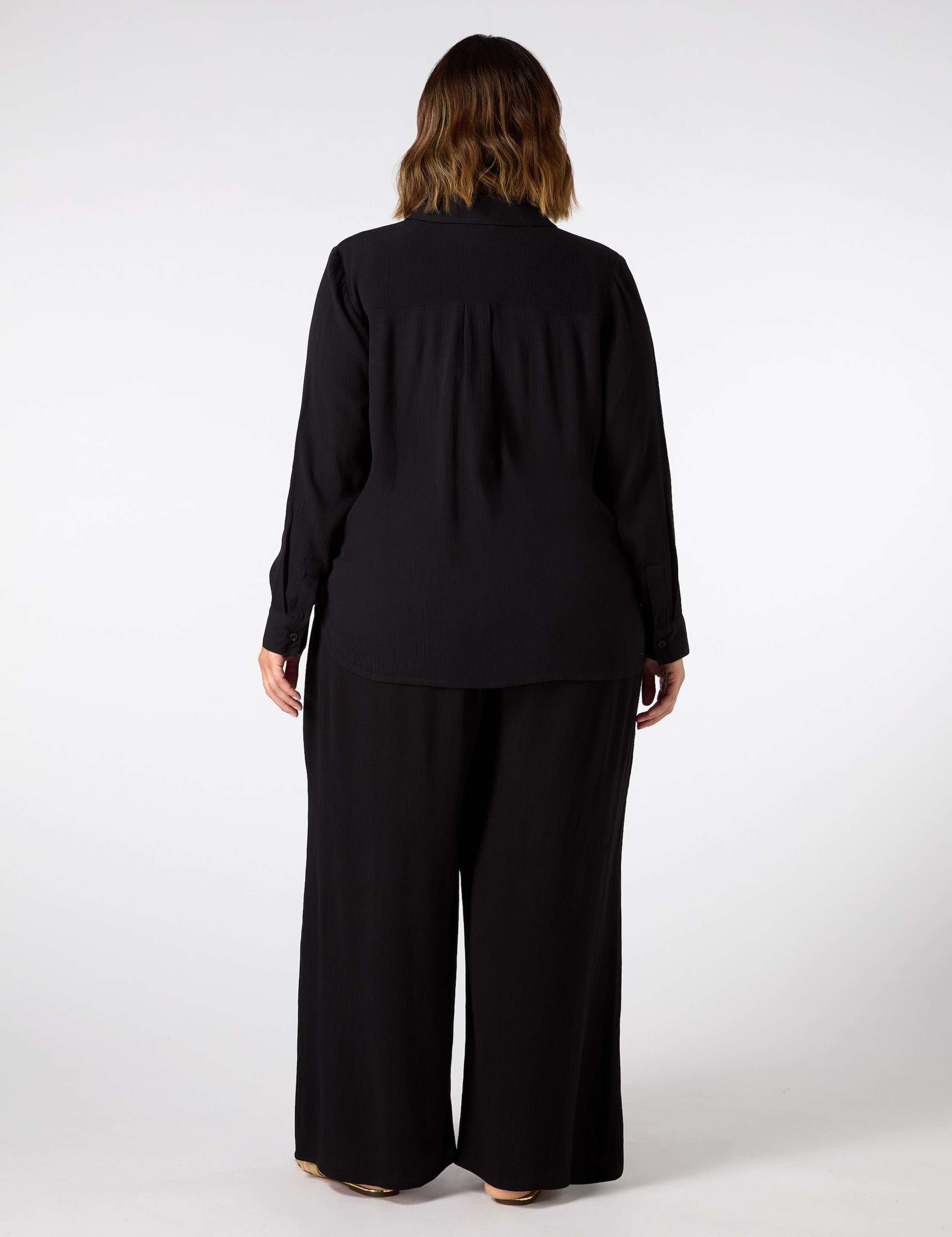 Linen Blend Drawstring Wide Leg Trousers 3 of 4