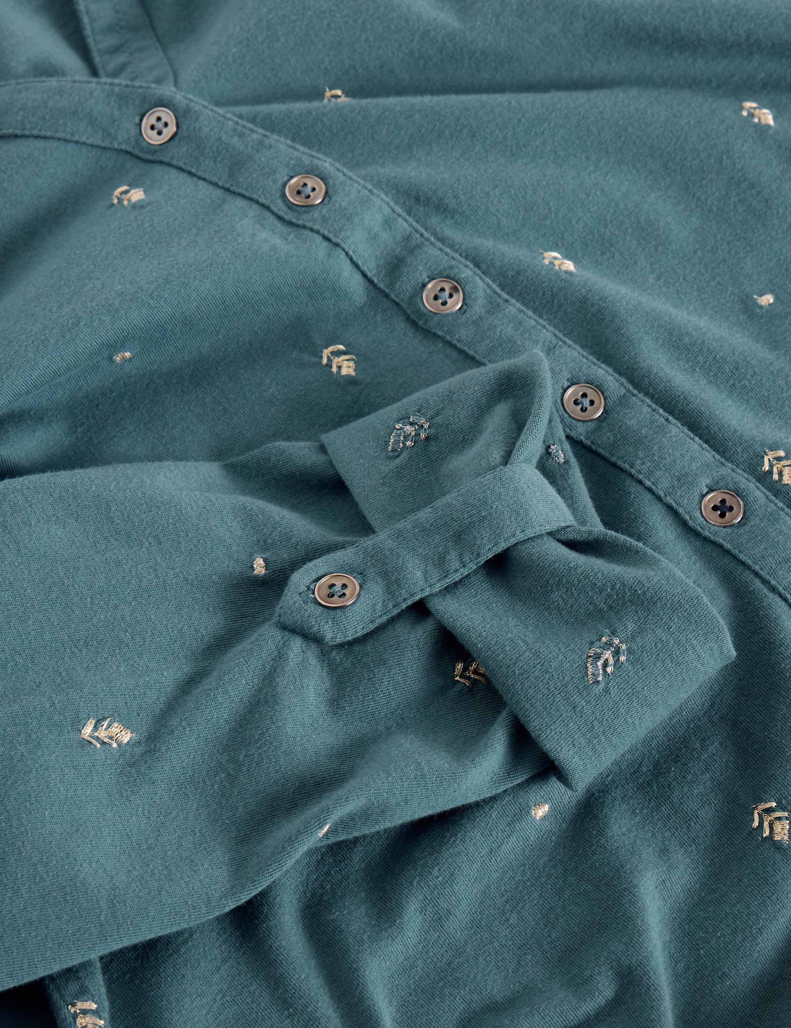 Jersey Embroidered Button Through Shirt 4 of 6