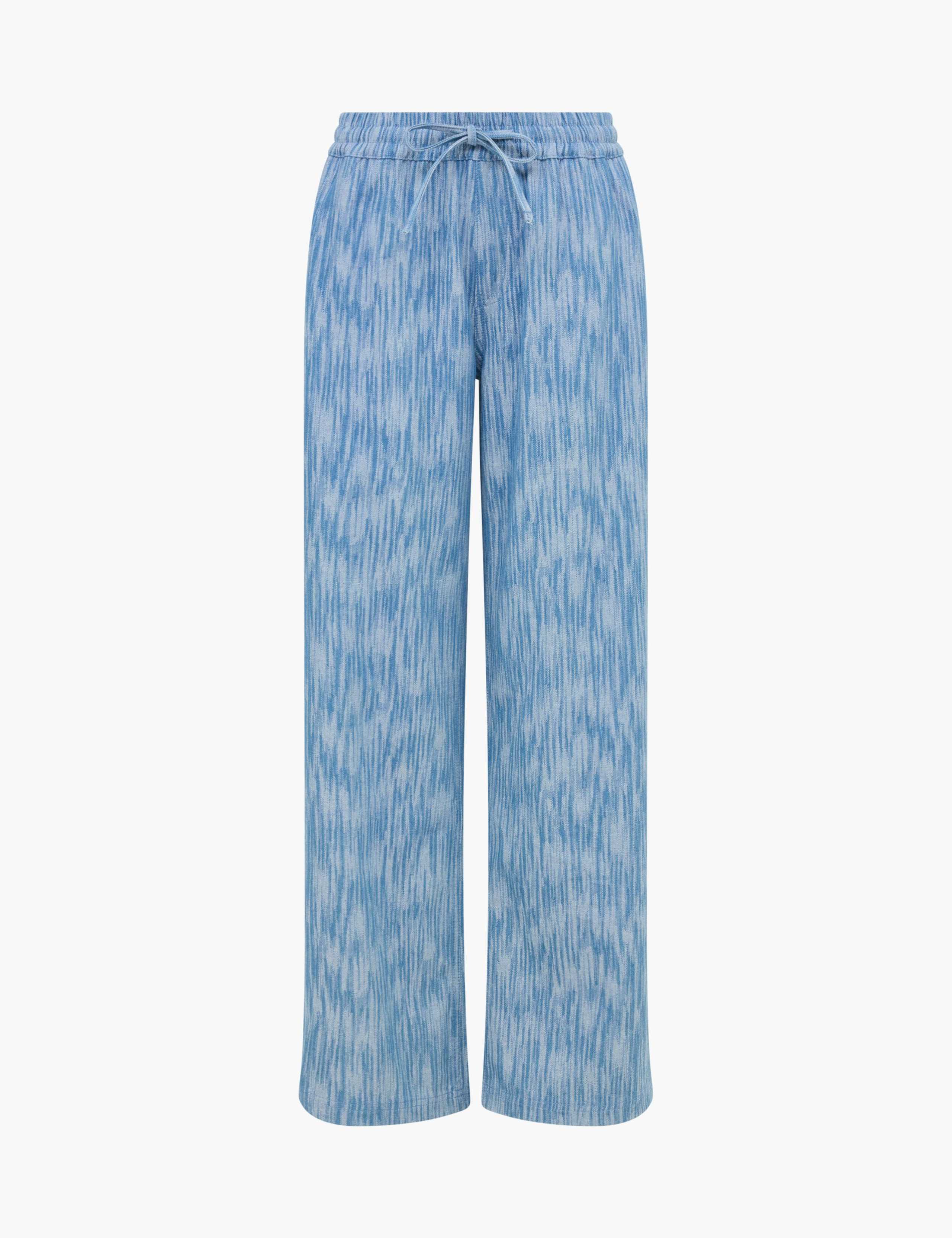 Cotton Rich Textured Wide Leg Trousers 2 of 5