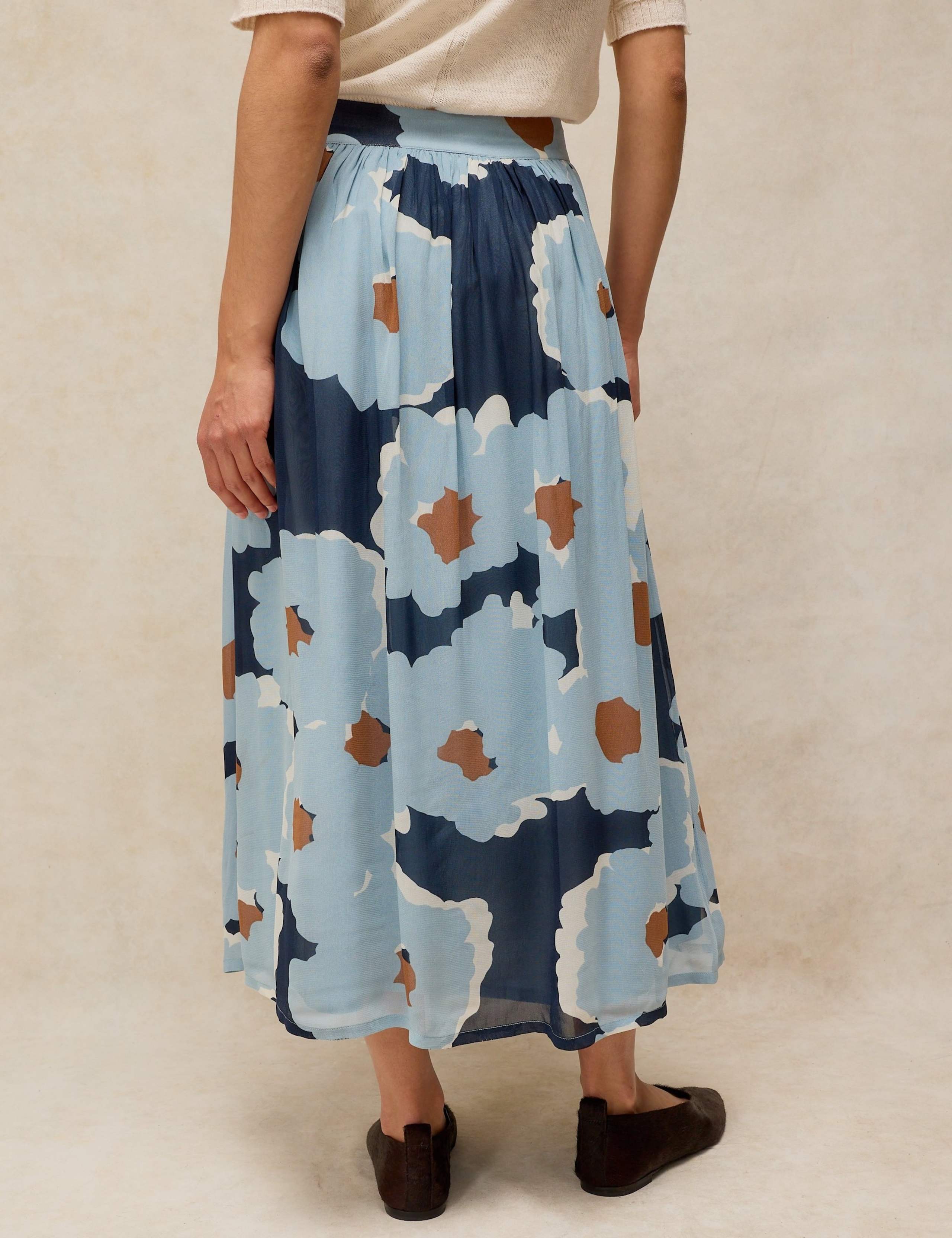 Floral Button Front Maxi Skirt 4 of 6