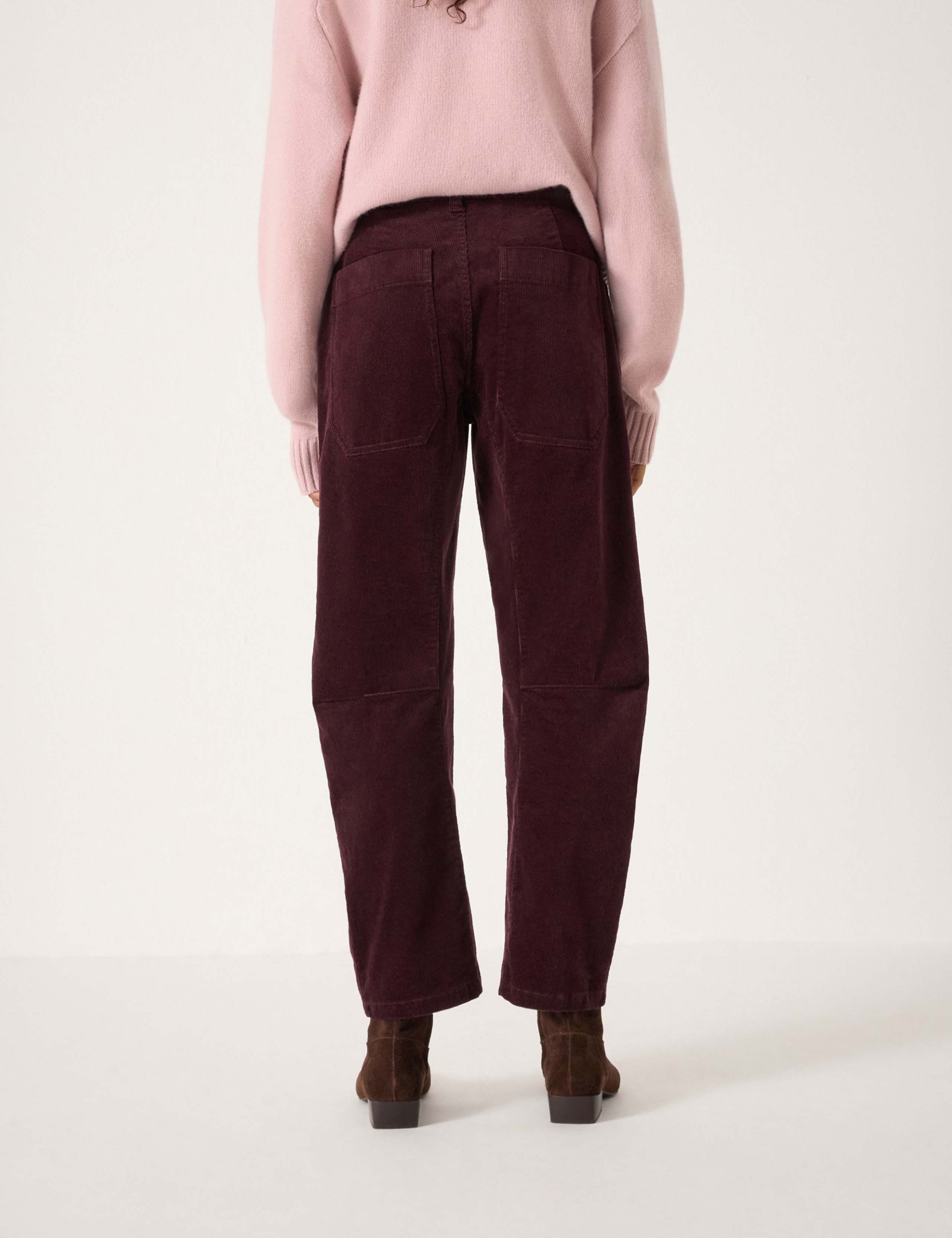 Cord Barrel Leg Ankle Grazer Trousers 4 of 4