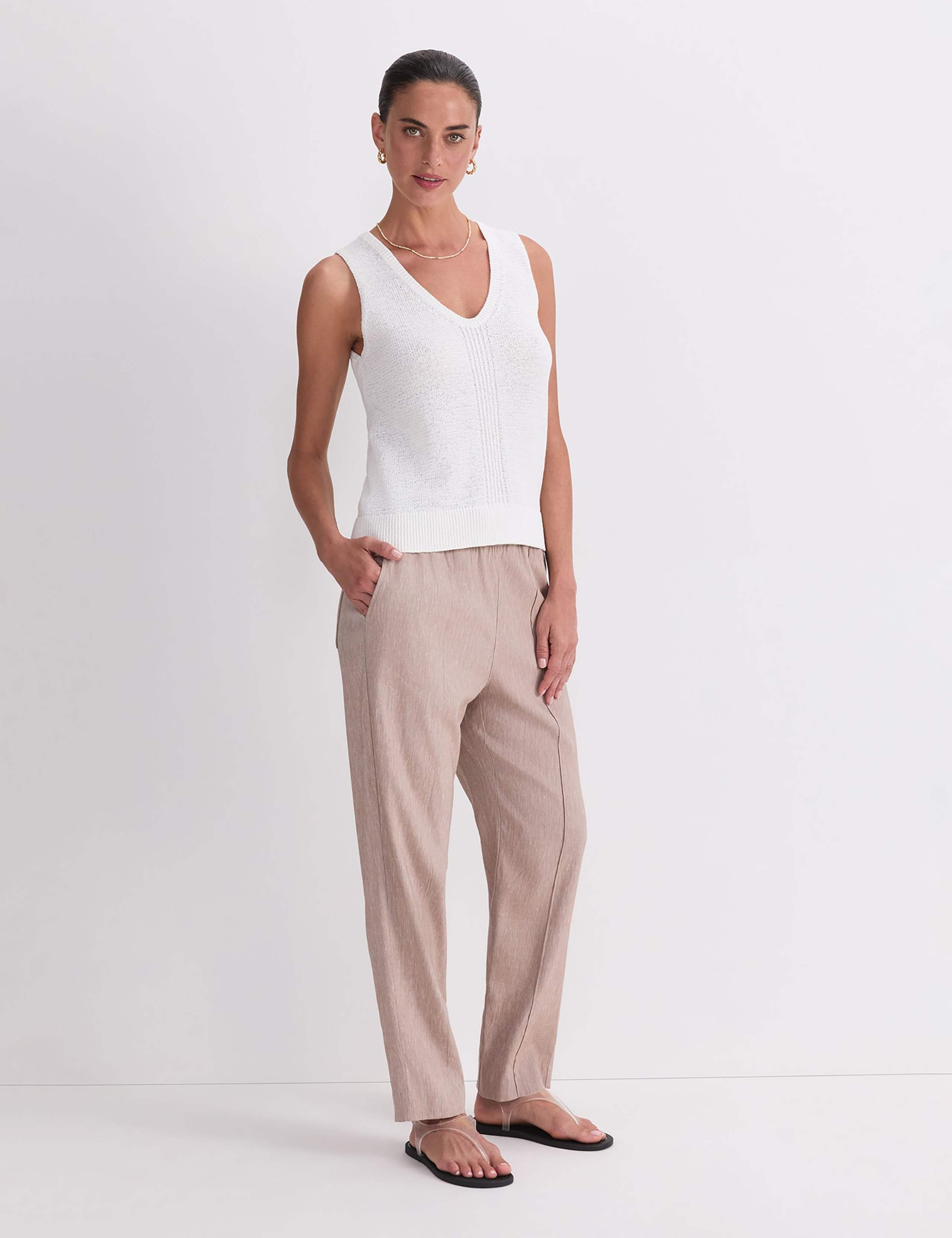 Cotton Blend V-Neck Knitted Vest Top 6 of 6