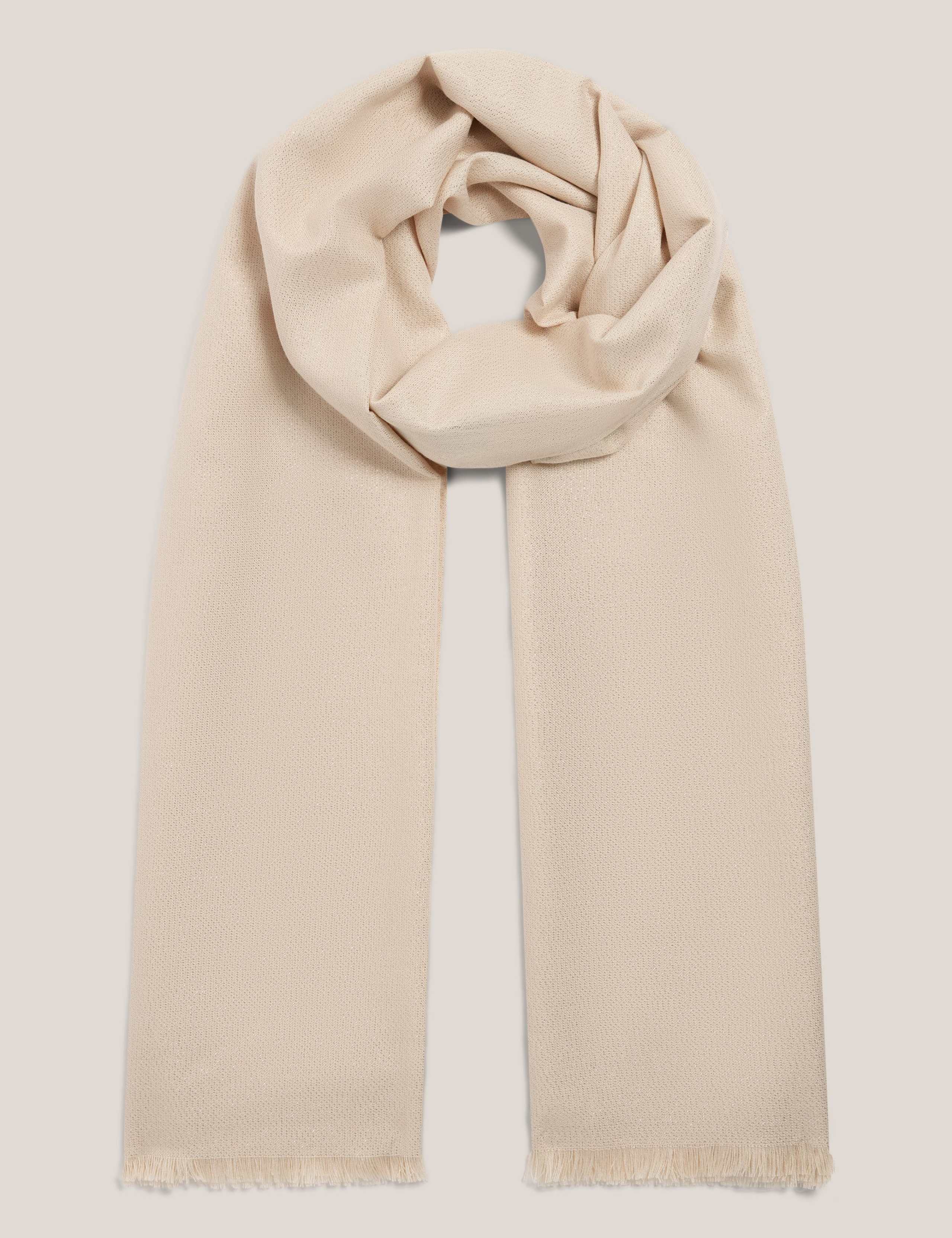 Woven Sparkle Fringed Scarf 1 of 4