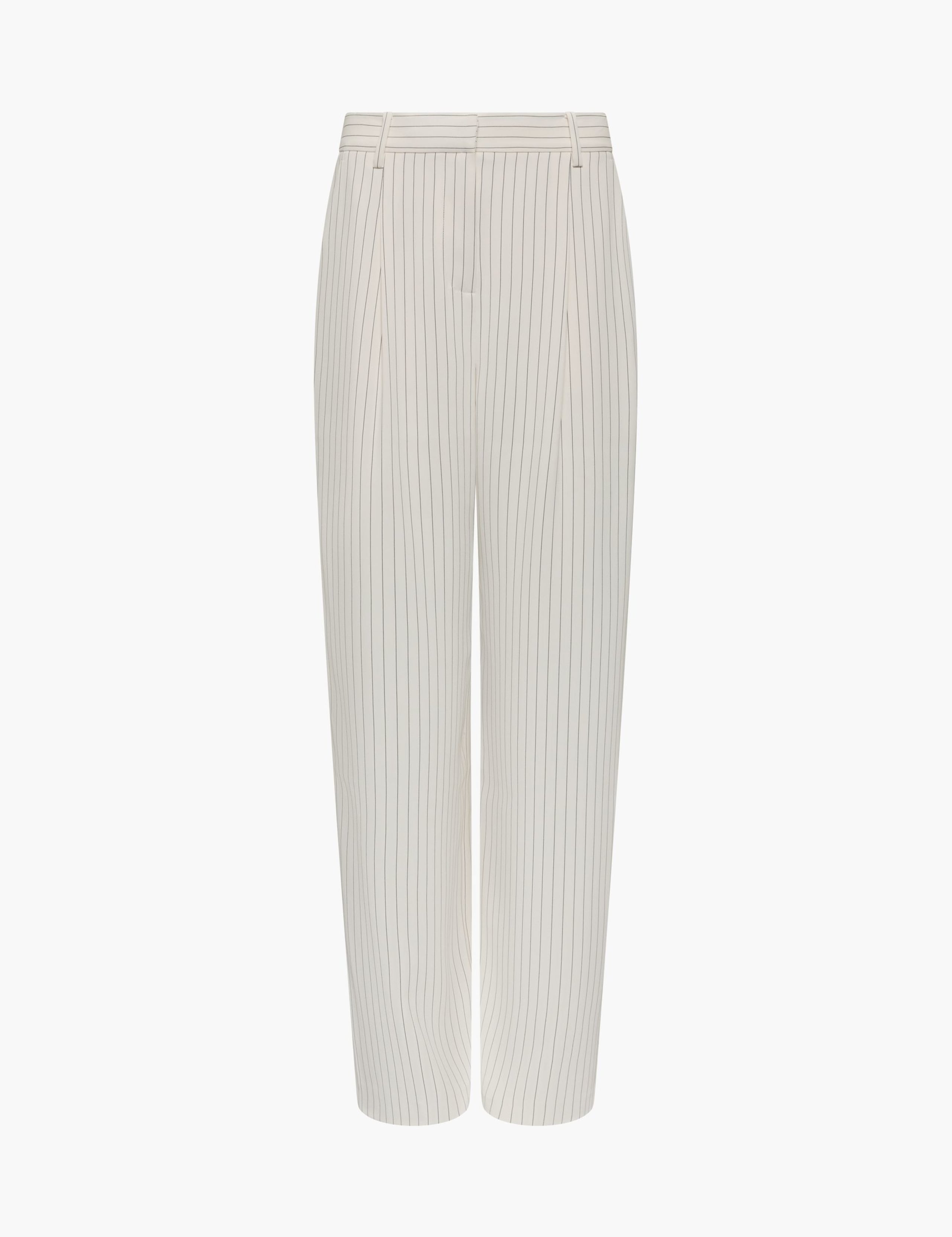 Pinstripe Pleat Front Wide Leg Trousers 2 of 6