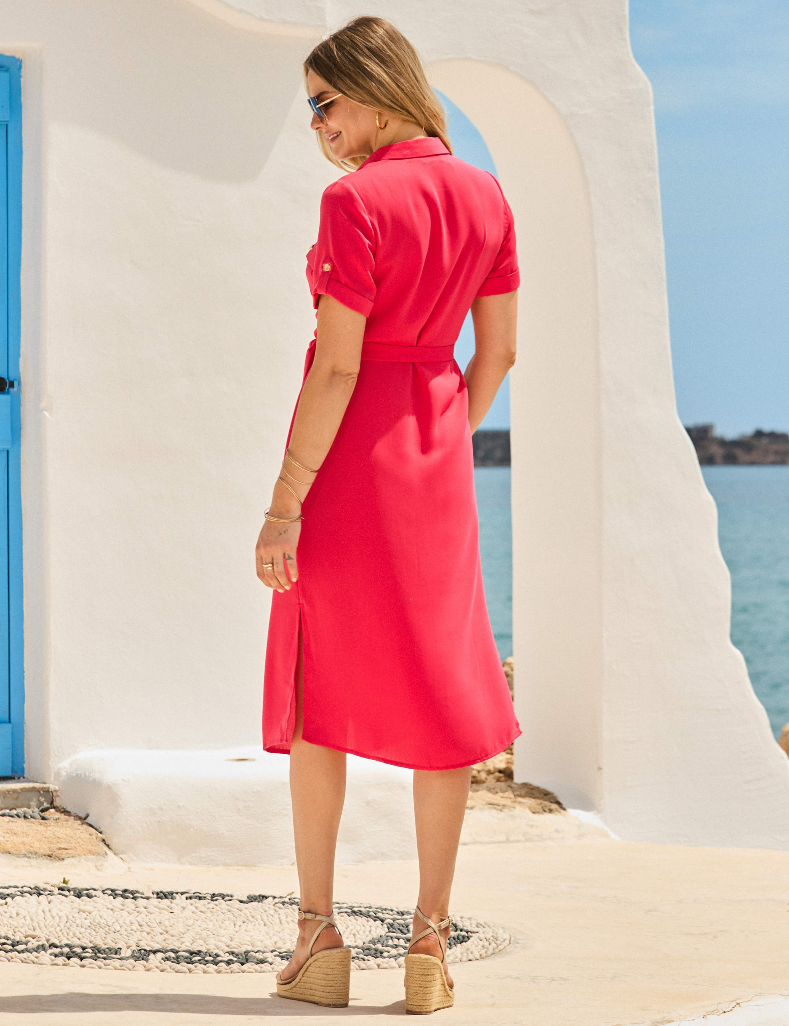 Belted Midi Utility Shirt Dress 4 of 6