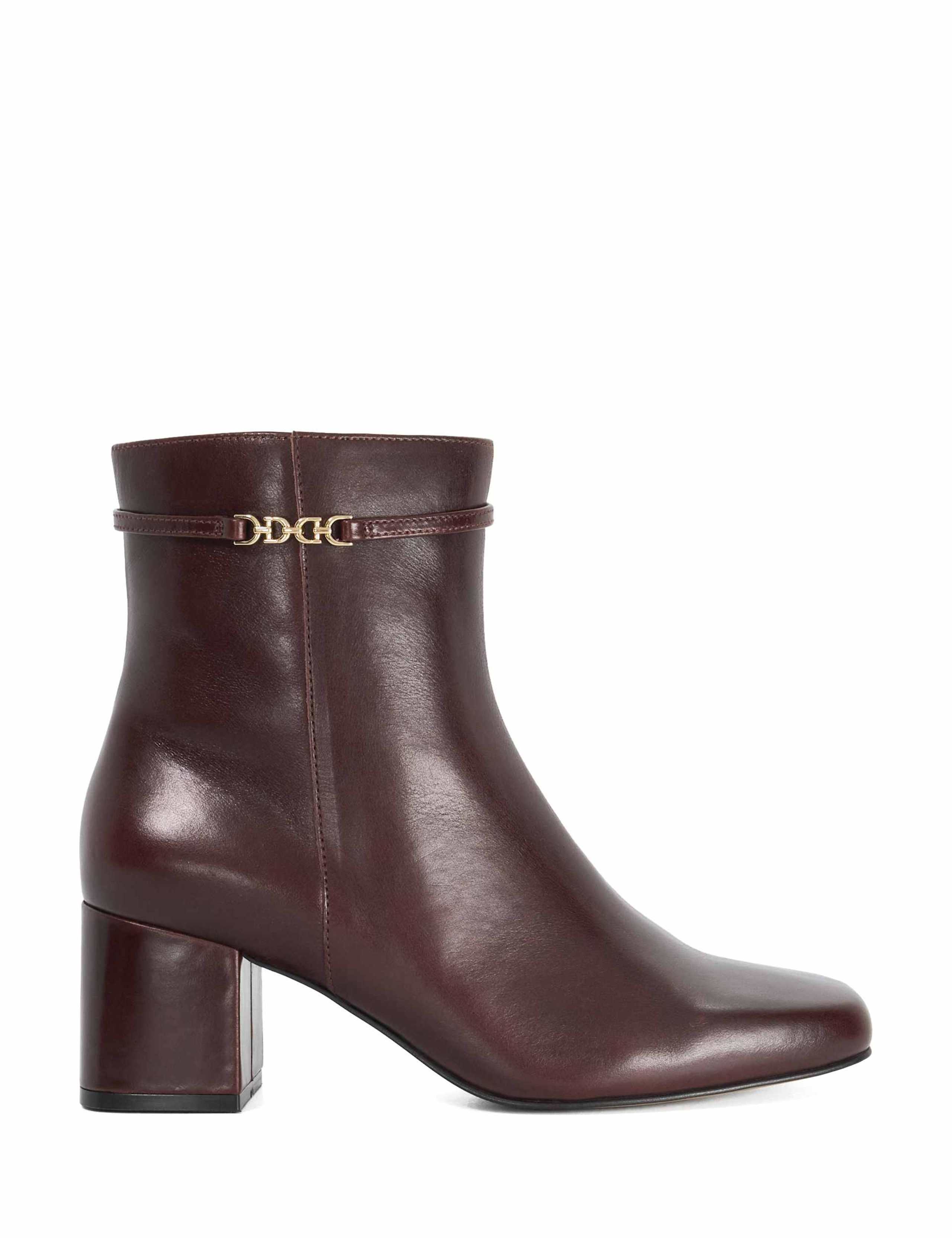Leather Block Heel Ankle Boots 1 of 5
